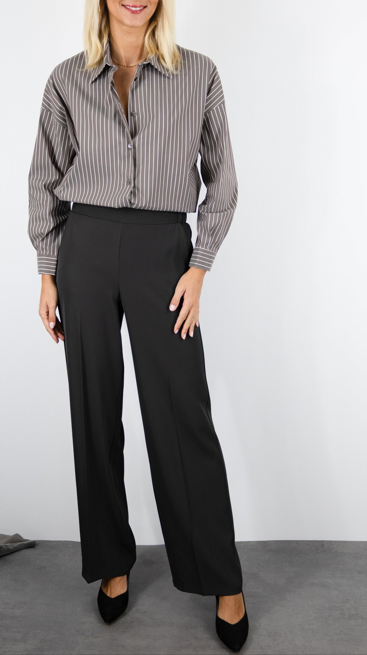 PANTALON PALAZZO DROIT MARRON CHOCO IMPERIAL P4L0MHX#COLOR_4832/DARK COFFEE CHO