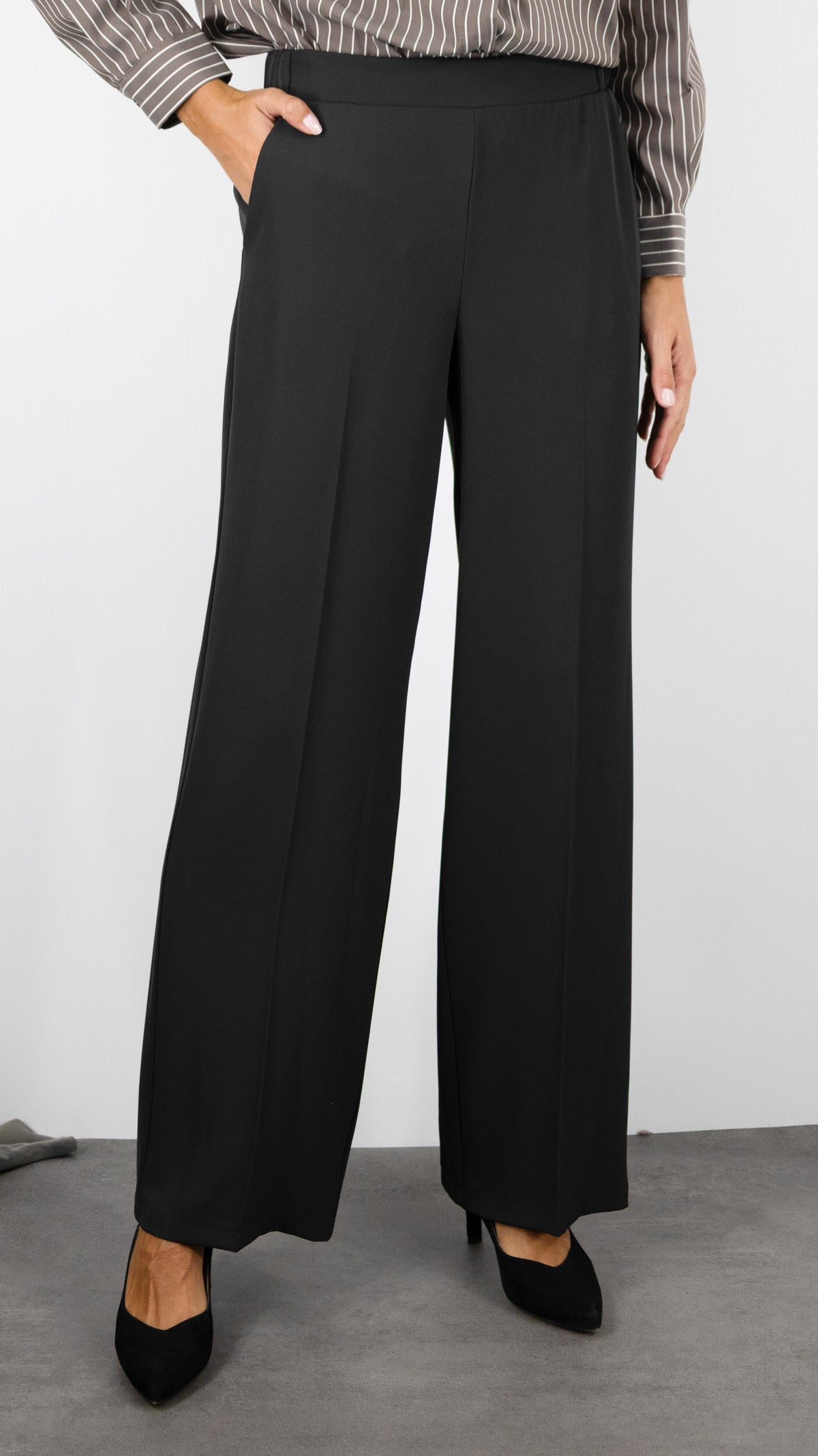 PANTALON PALAZZO DROIT MARRON CHOCO IMPERIAL P4L0MHX#COLOR_4832/DARK COFFEE CHO