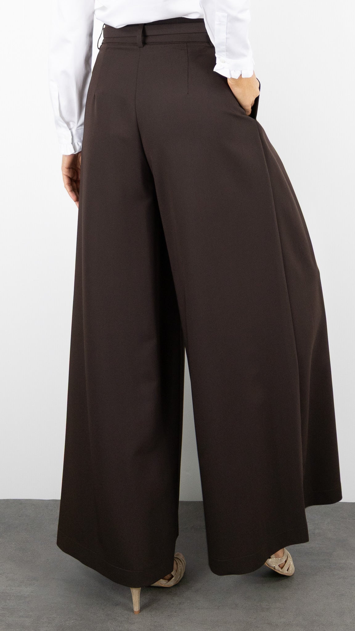 PANTALON LARGE A PINCES CHOCOLAT IMPERIAL P6D9KICC