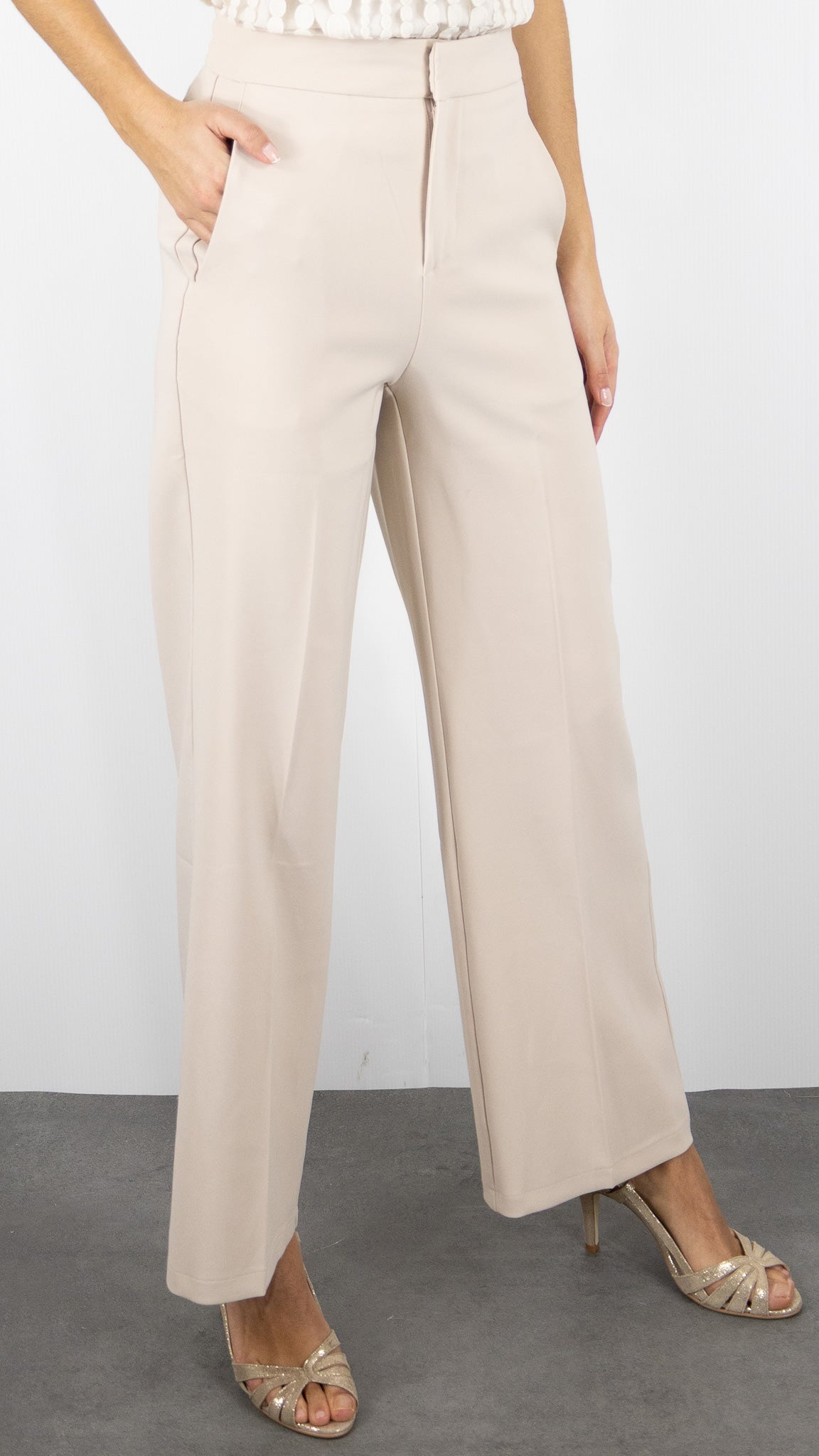PANTALON HABILLE LARGE LULUMARY LIGHT BEIGE P934