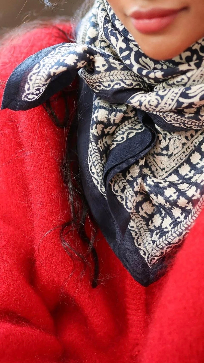 FOULARD IMPRIME 100% COTON BELLEMME PENNY ENCRE