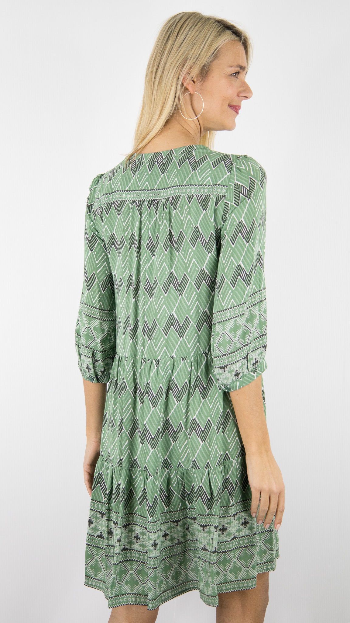 ROBE FLUIDE IMPRIME VERT GERARD DAREL RIM