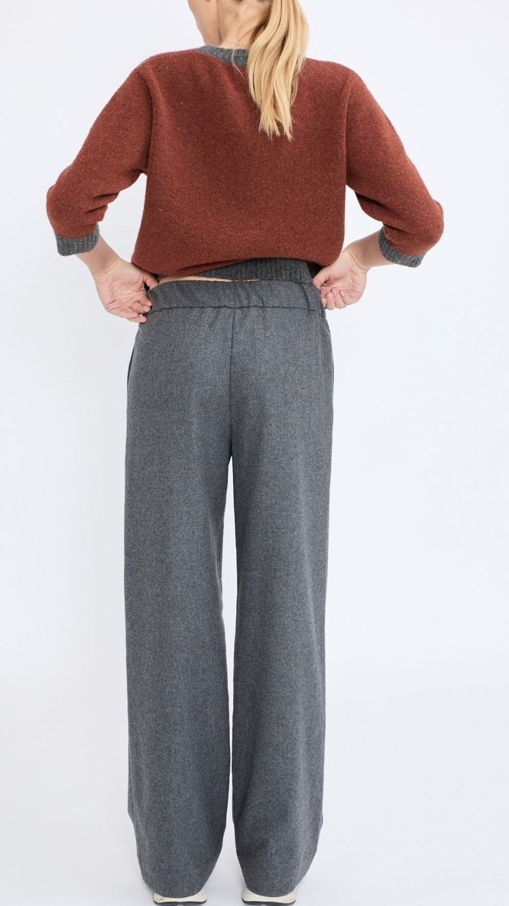 PANTALON DROIT EN FLANELLE JEFF RITZ#COLOR_95/MID GREY