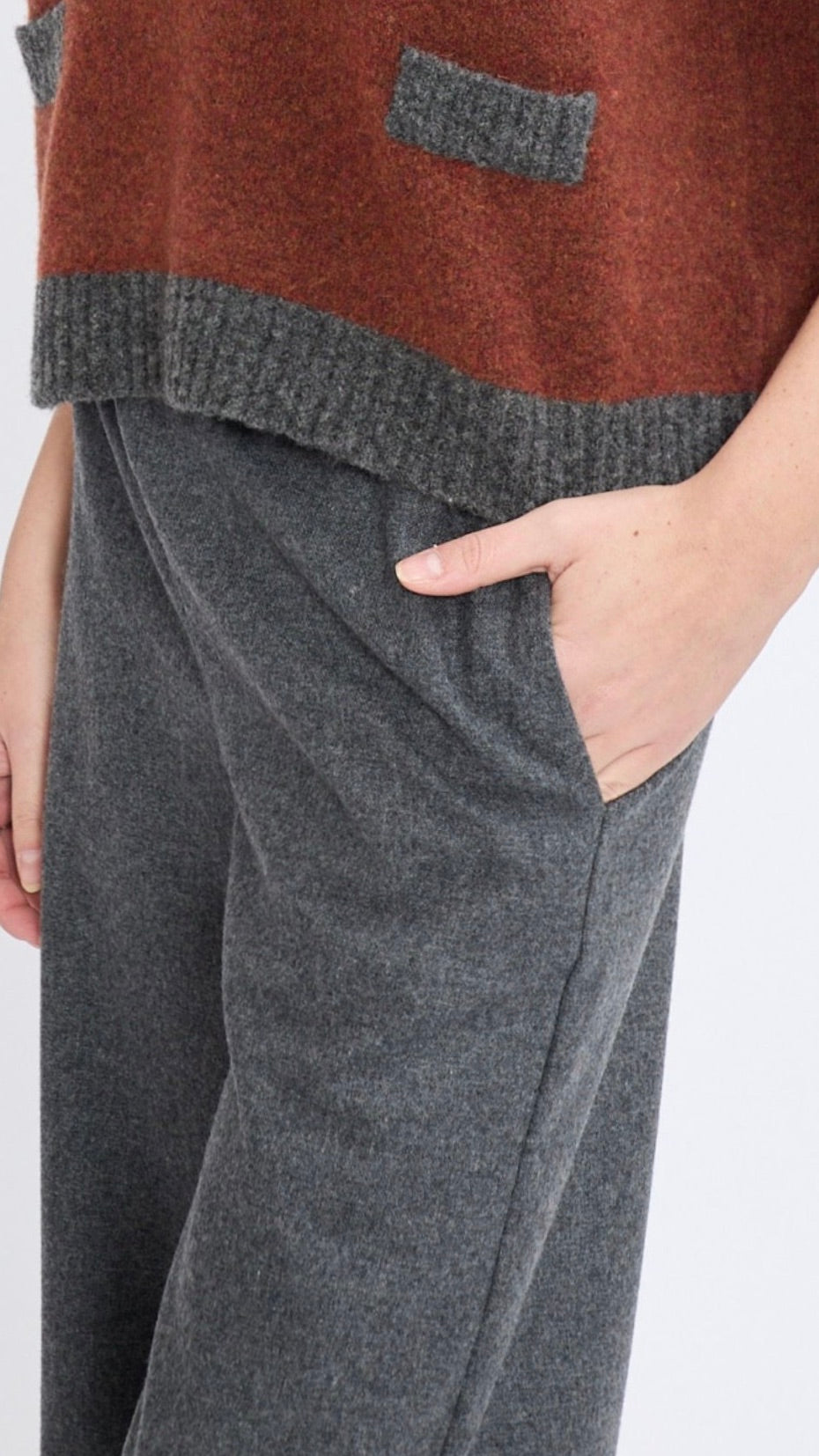 PANTALON DROIT EN FLANELLE JEFF RITZ#COLOR_95/MID GREY