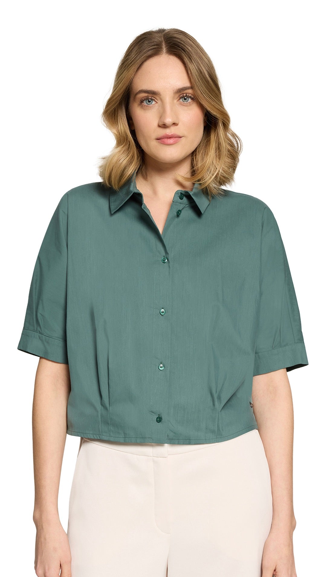 CHEMISE COURTE EN COTON VERTE FEMME ROBE LEGERE 6764/4059
