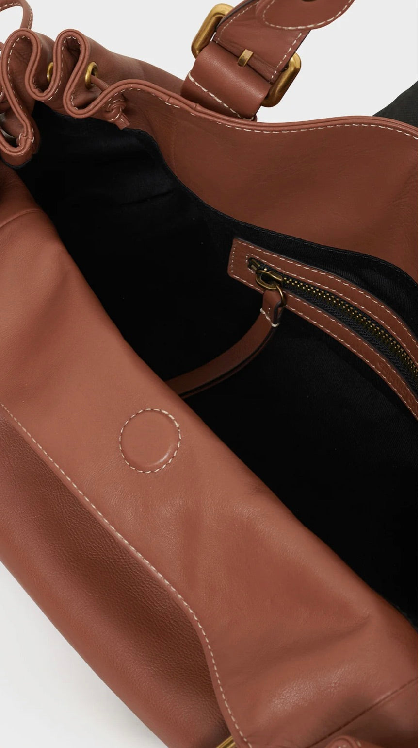 SAC A MAIN EN CUIR CAMEL GERARD DAREL 24H