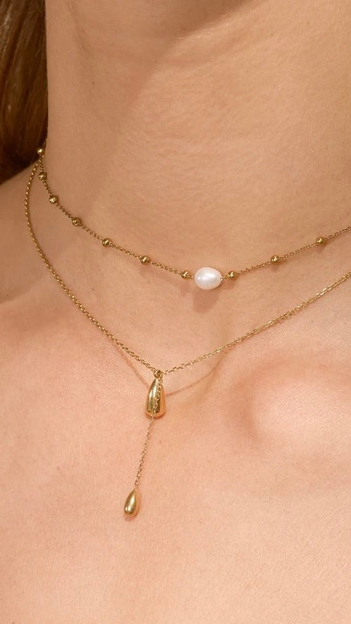 COLLIER CASCADE EN ACIER CHIRURGICAL DORE ZAG SALVO
