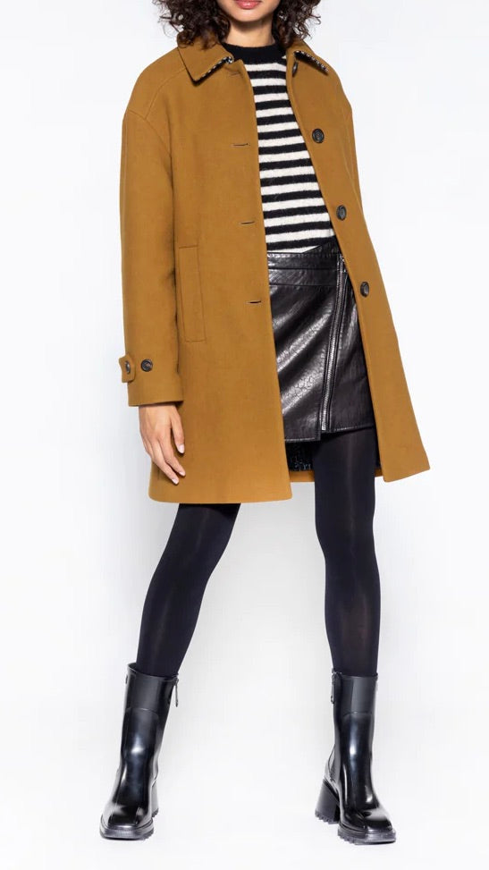 MANTEAU EN DRAP DE LAINE CERNAY TRENCH AND COAT CAMEL