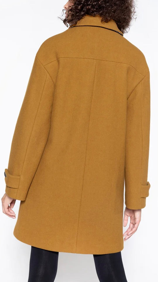 MANTEAU EN DRAP DE LAINE CERNAY TRENCH AND COAT CAMEL