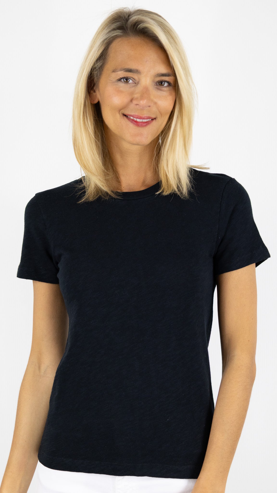 TEE-SHIRT COL ROND EN COTON AMERICAN VINTAGE SONOMA#COLOR_NOIR