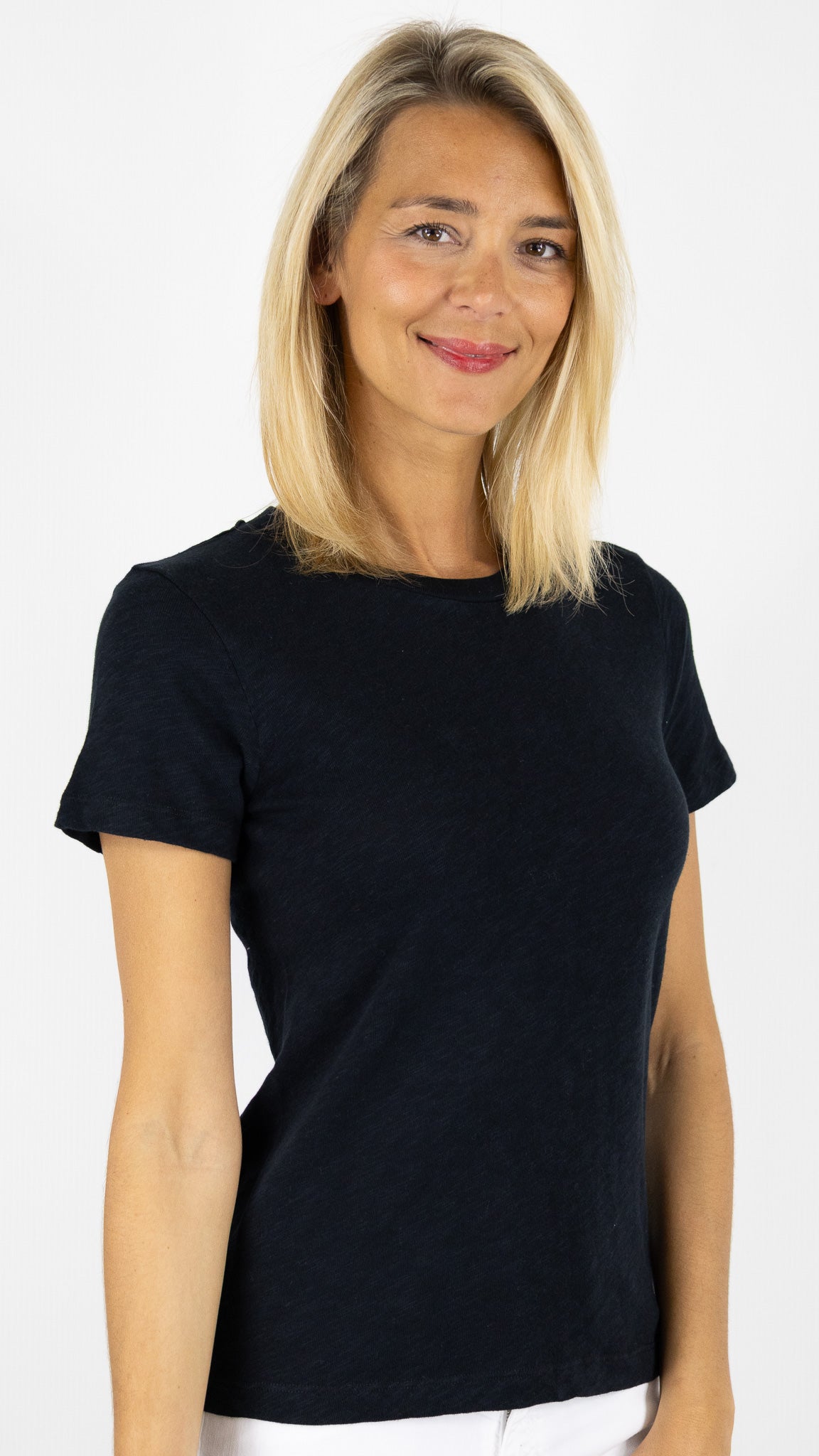 TEE-SHIRT COL ROND EN COTON AMERICAN VINTAGE SONOMA#COLOR_NOIR