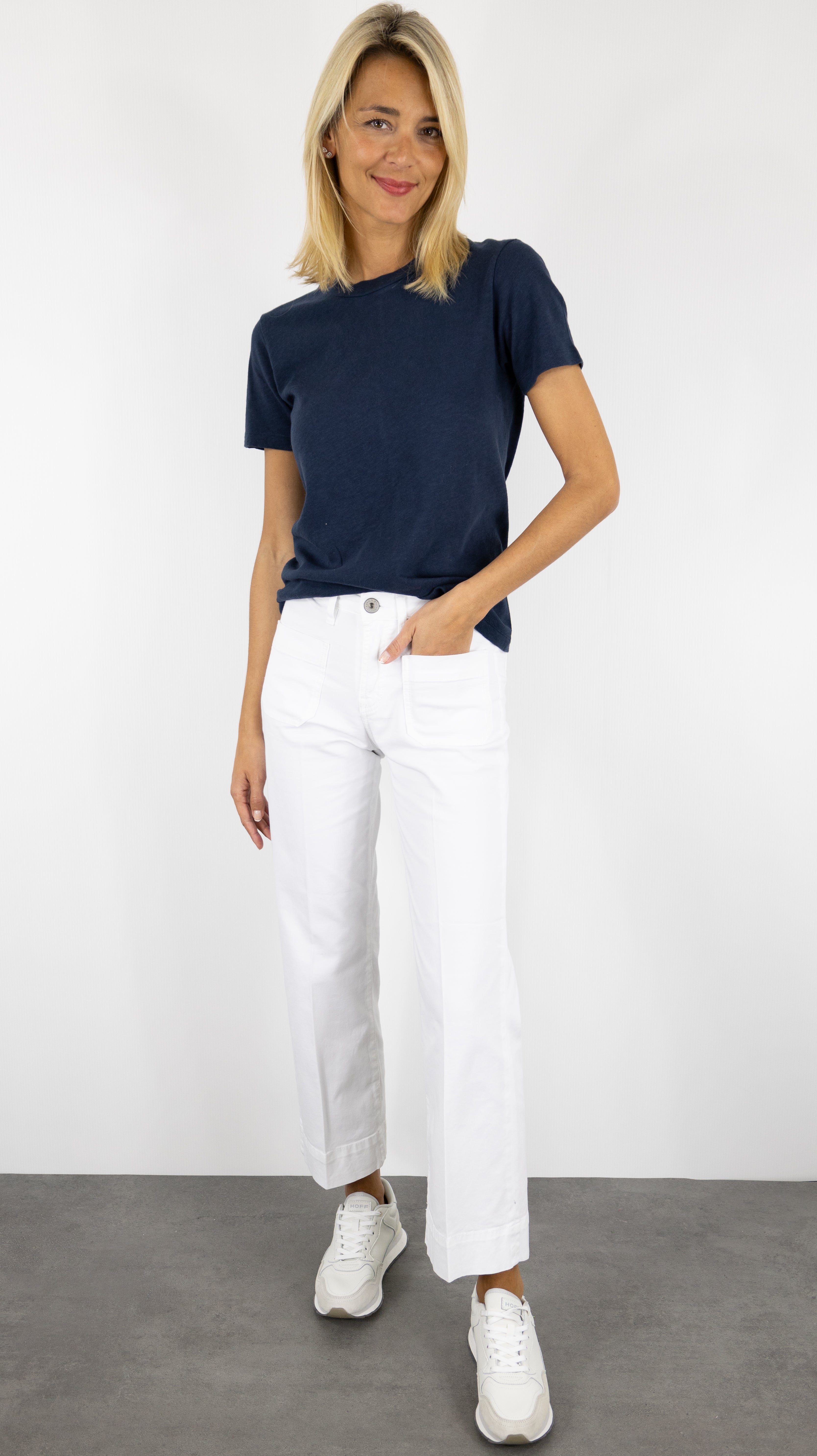 TEE-SHIRT COL ROND EN COTON AMERICAN VINTAGE SONOMA#COLOR_NAVY