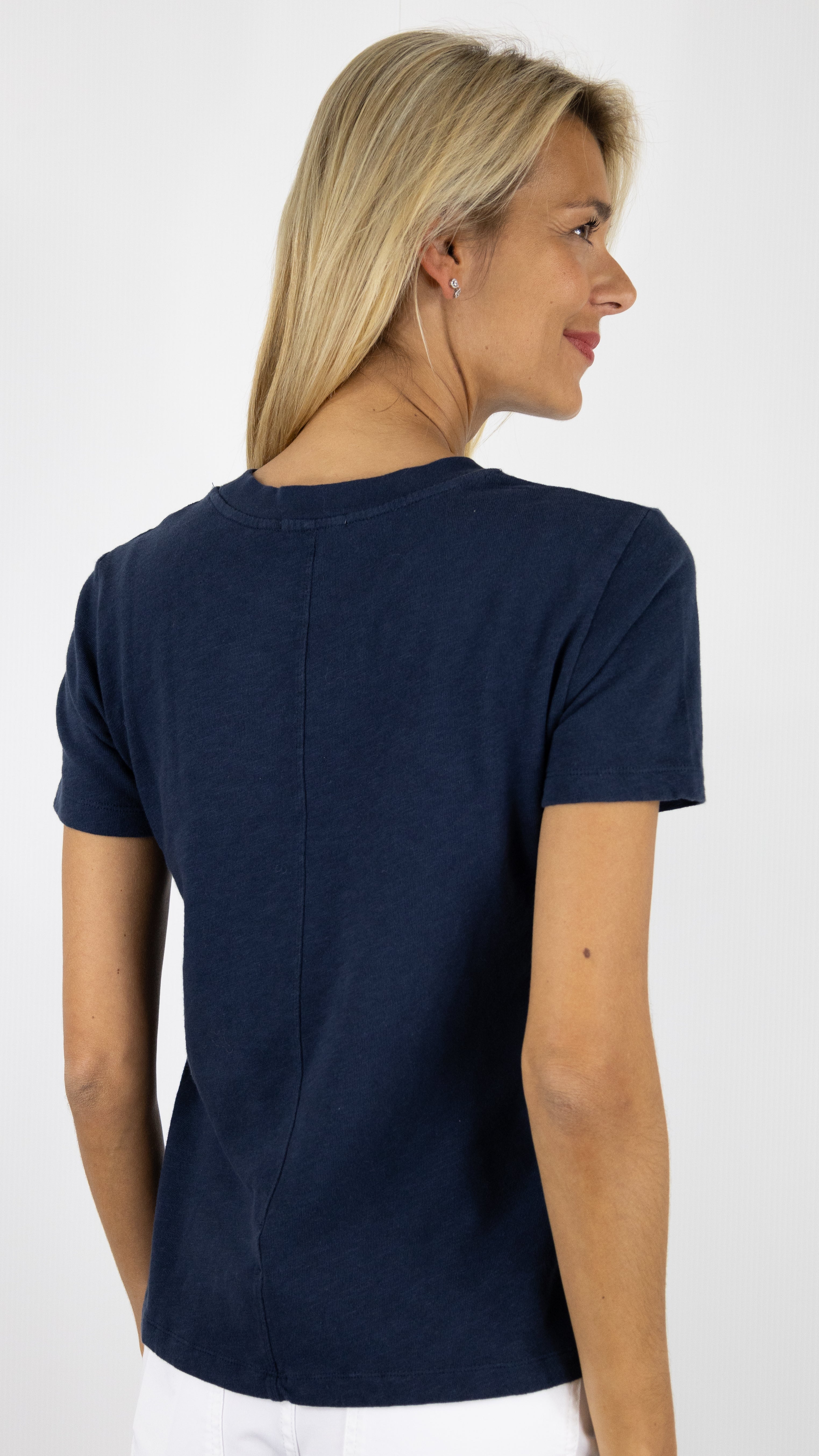 TEE-SHIRT COL ROND EN COTON AMERICAN VINTAGE SONOMA#COLOR_NAVY
