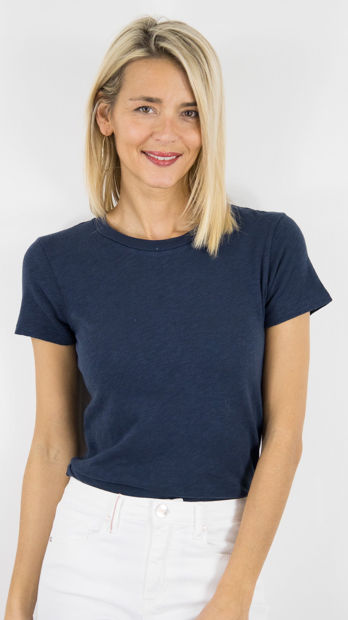 TEE-SHIRT EN COTON MANCHES COURTES SONOMA SON28GE26 AMERICAN VINTAGE SONOMA#COLOR_NAVY