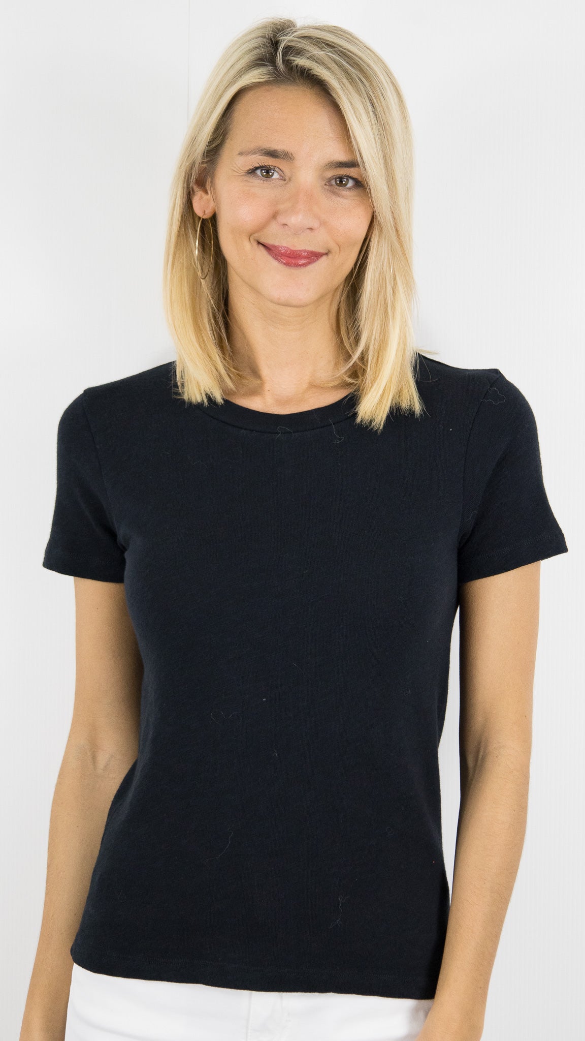 TEE-SHIRT EN COTON MANCHES COURTES SONOMA SON28GE26 AMERICAN VINTAGE SONOMA#COLOR_NOIR