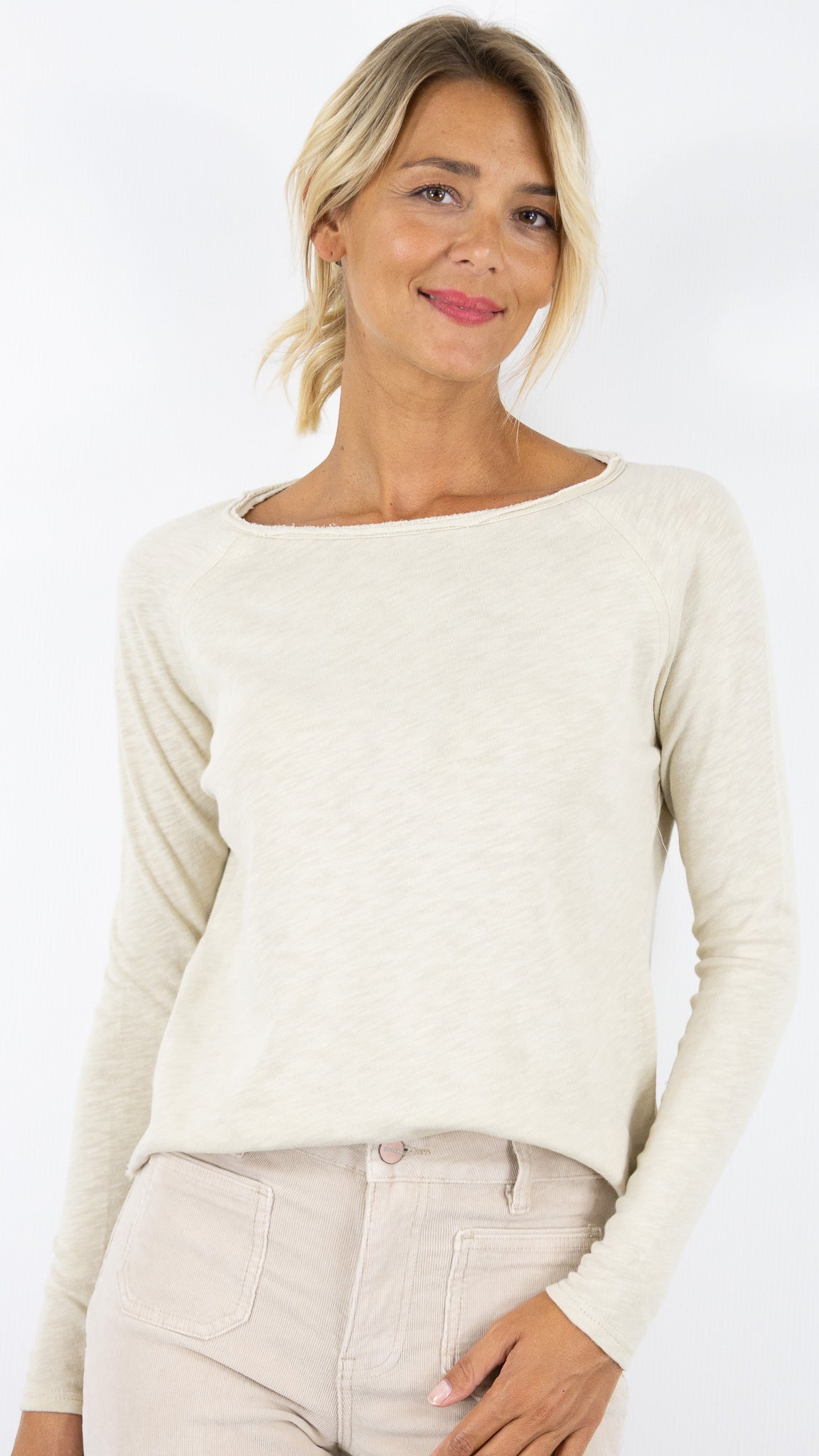 TEE SHIRT COL BATEAU MANCHES LONGUES COTON SONOMA AMERICAN VINTAGE SON31G#COLOR_MASTIC
