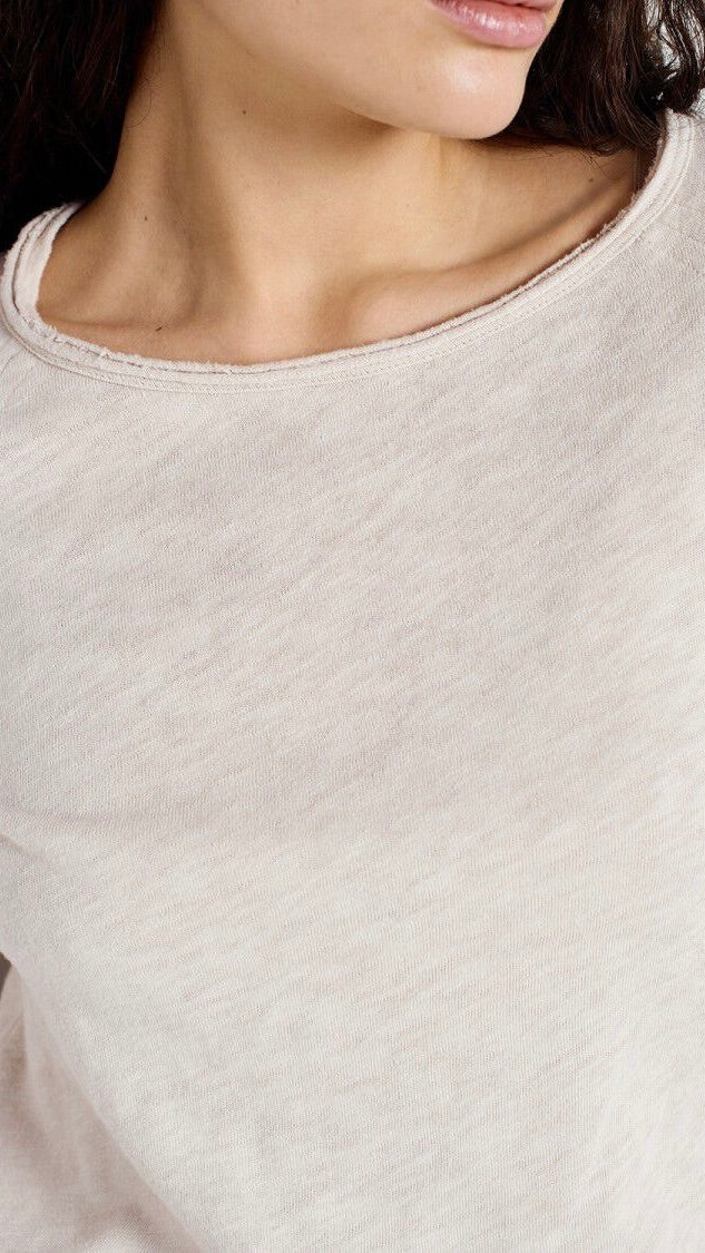 TEE-SHIRT COL BATEAU MANCHES LONGUES EN COTON POUR FEMME SON31G AMERICAN VINTAGE SONOMA#COLOR_MASTIC BEIGE