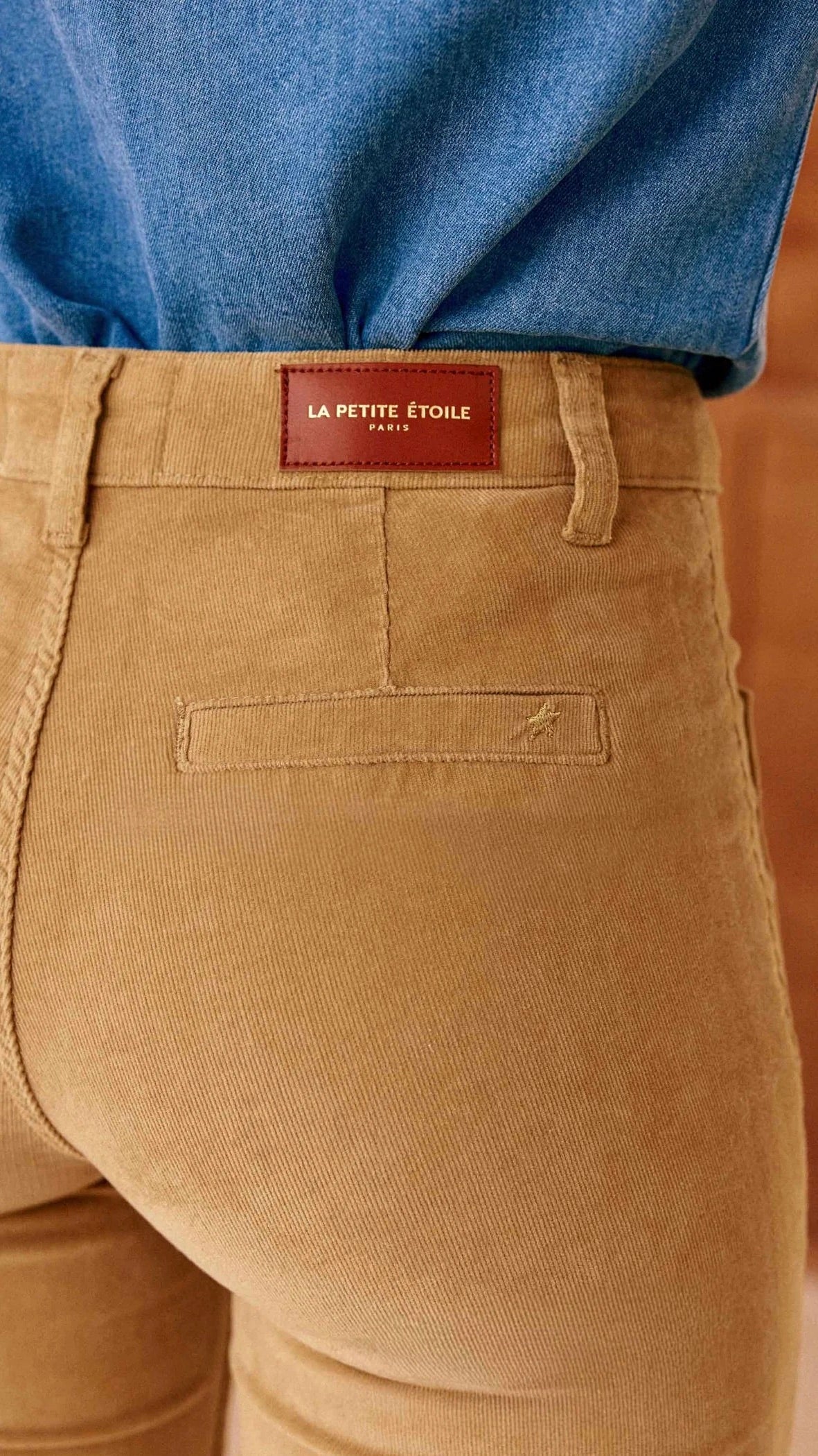 PANTALON FLARE EN VELPOURS POUR FEMME LA PETITE ETOILE SONNY PANTALON#COLOR_13/BEIGE