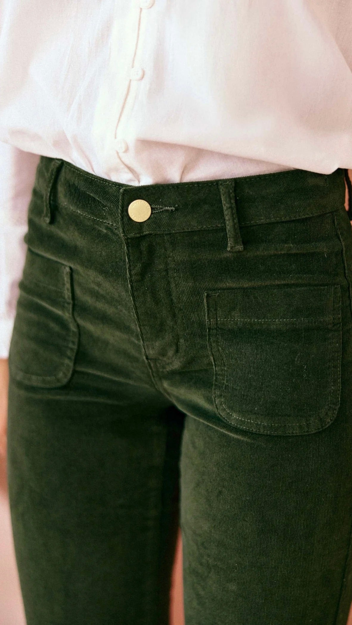 PANTALON FLARE EN VELPOURS POUR FEMME LA PETITE ETOILE SONNY PANTALON#COLOR_17/KAKI