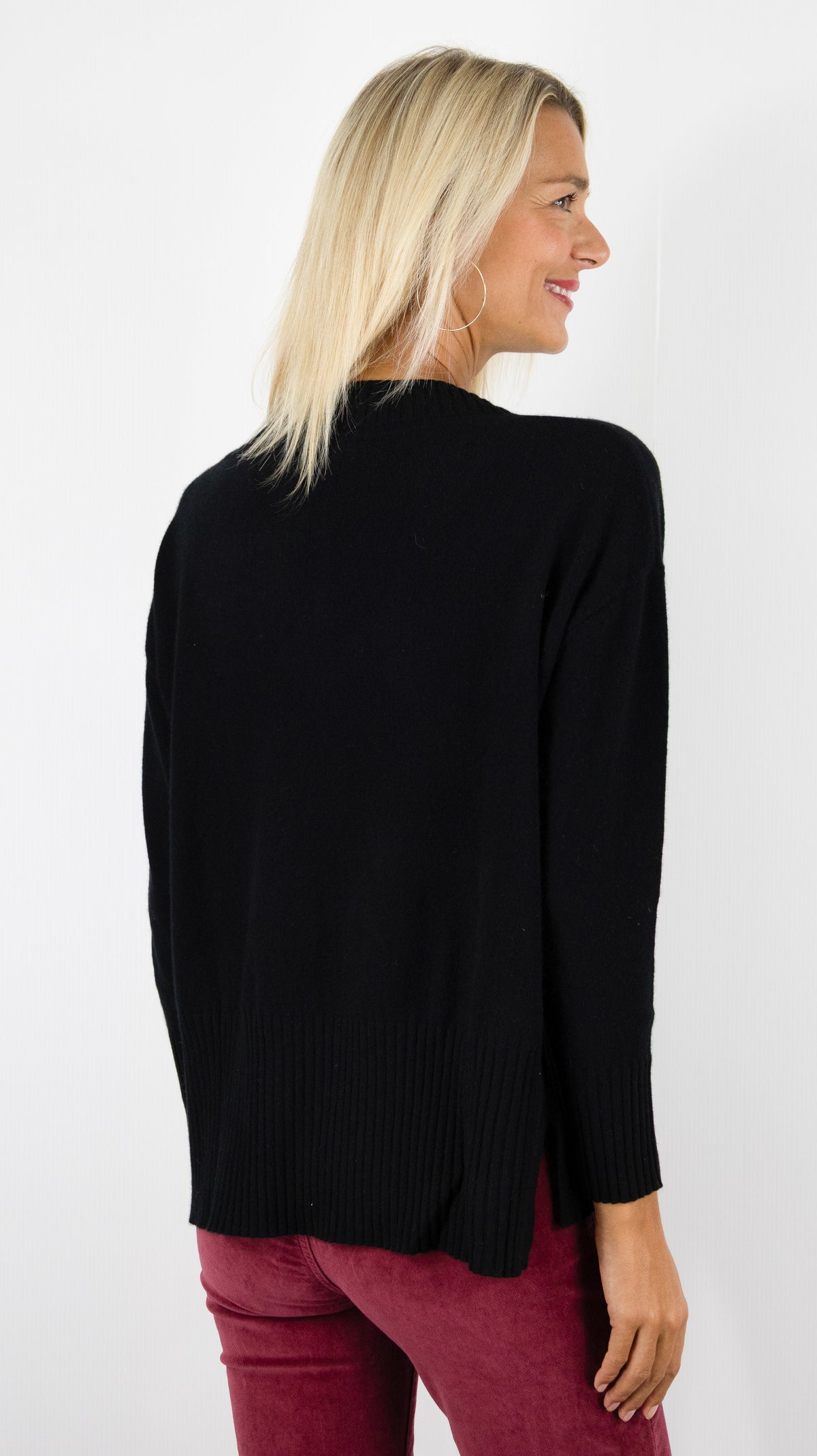 PULL COL V AMPLE POUR FEMME ESTHEME CKH715C#COLOR_6148/NOIR