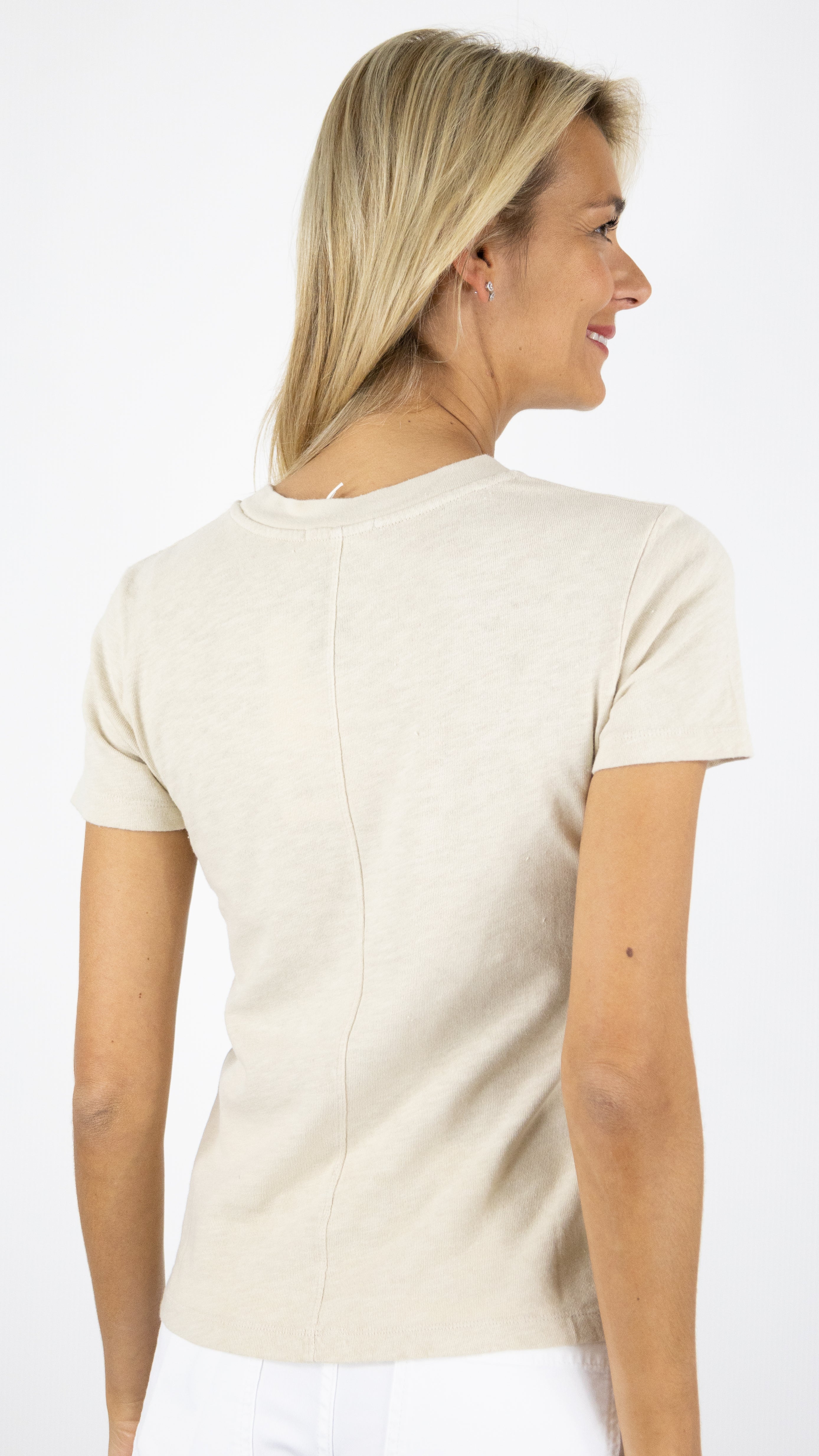 TEE-SHIRT COL ROND EN COTON AMERICAN VINTAGE SONOMA#COLOR_MASTIC