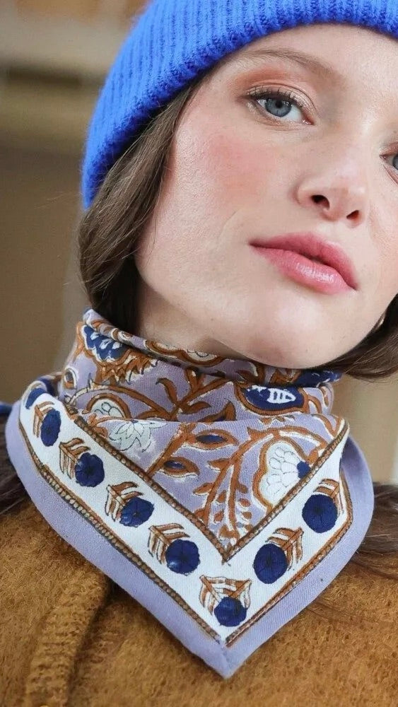 FOULARD IMPRIME FLEURI 100% COTON BELLEMME TAJ PETIT FORMAT