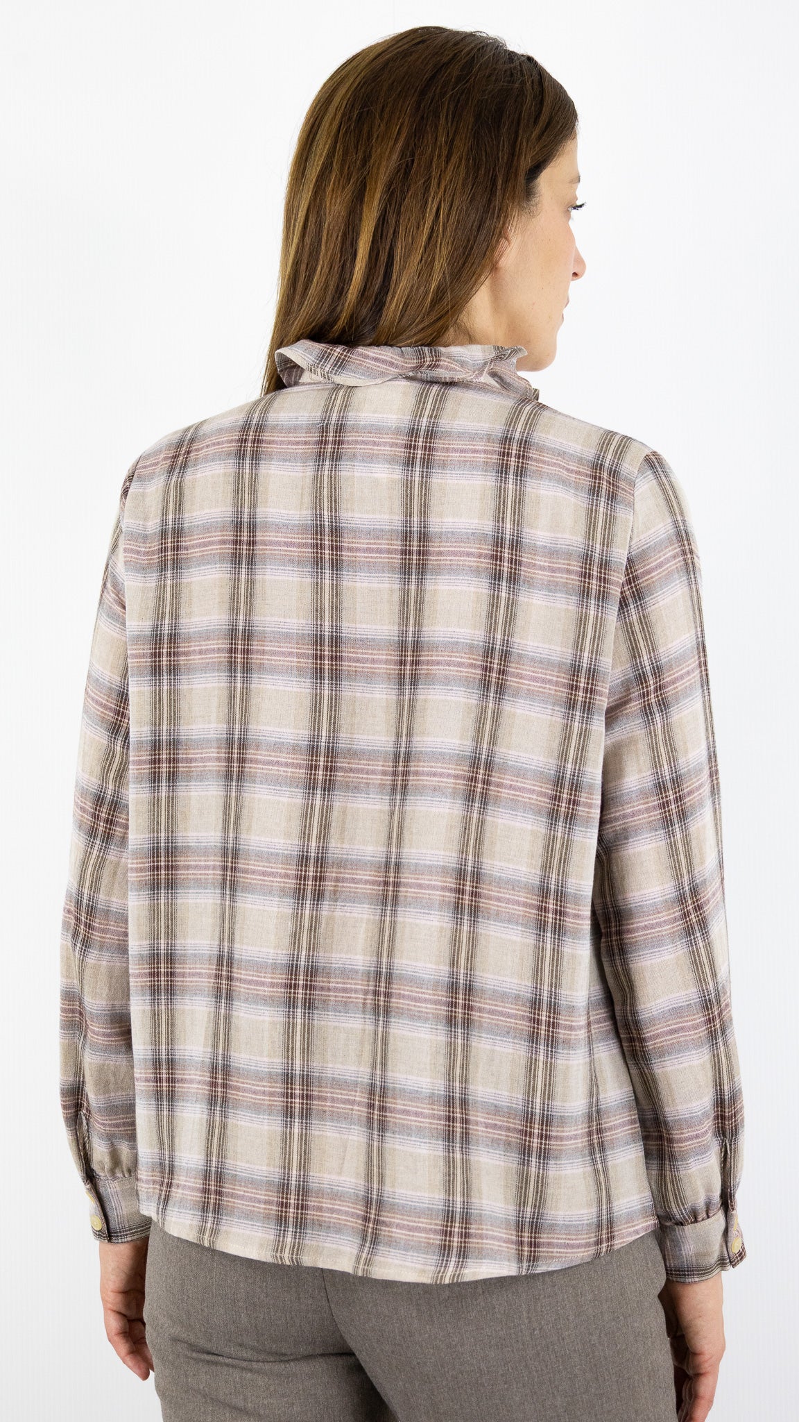 BLOUSE A VOLANTS ECOSSAISE DES PETITS HAUTS TESSA