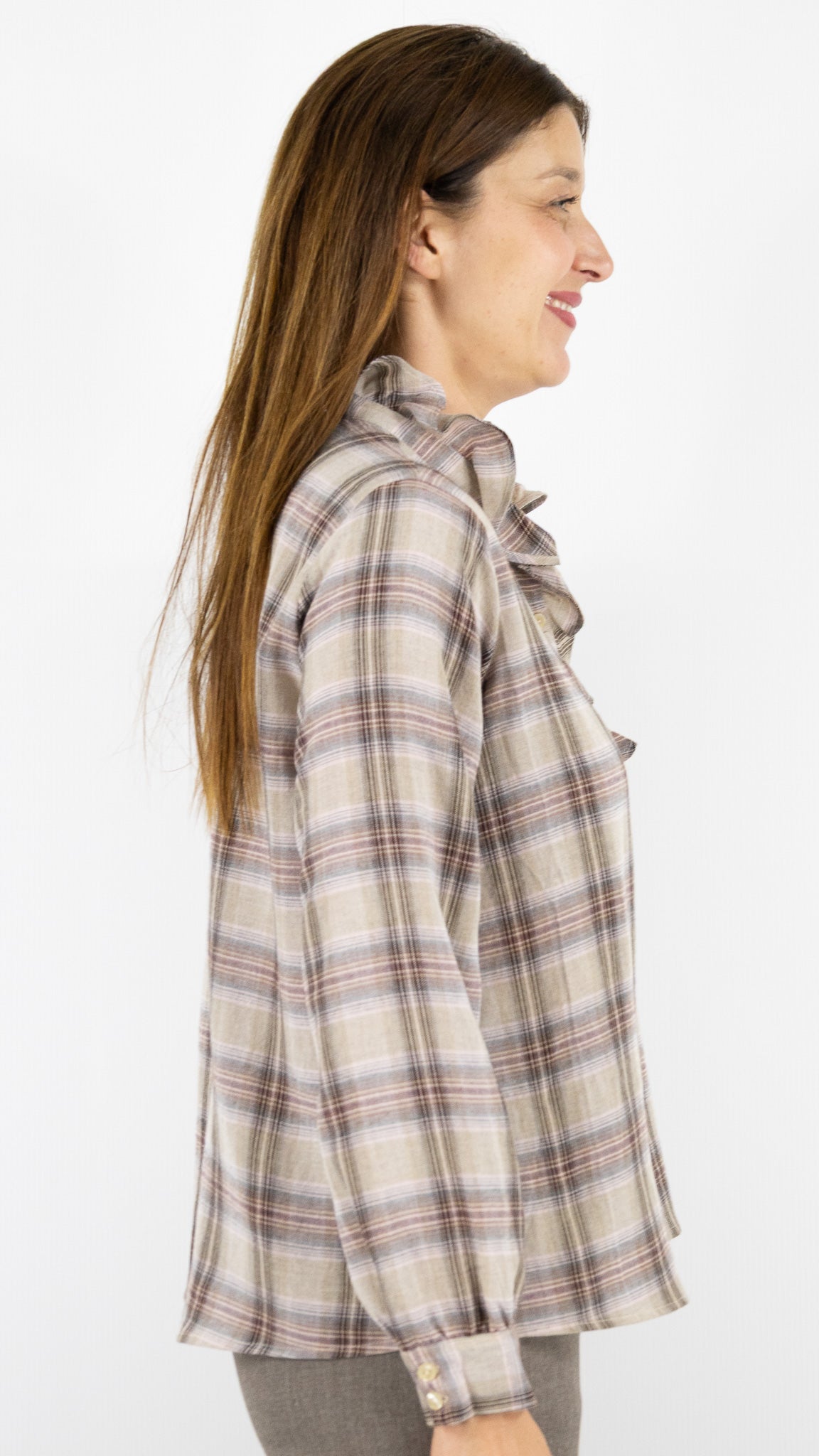 BLOUSE A VOLANTS ECOSSAISE DES PETITS HAUTS TESSA