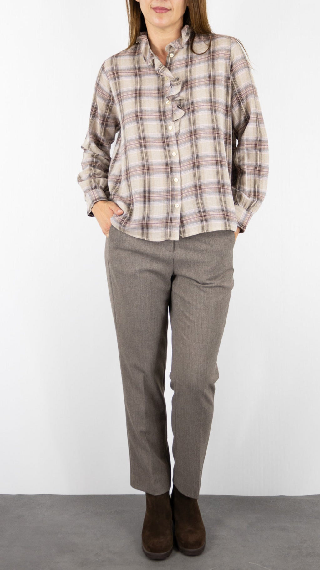 BLOUSE A VOLANTS ECOSSAISE DES PETITS HAUTS TESSA