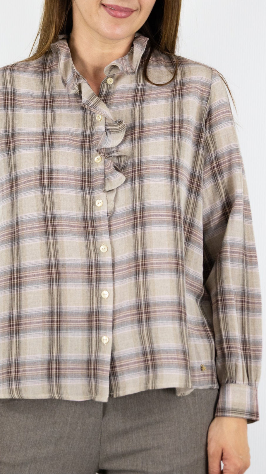 BLOUSE A VOLANTS ECOSSAISE DES PETITS HAUTS TESSA