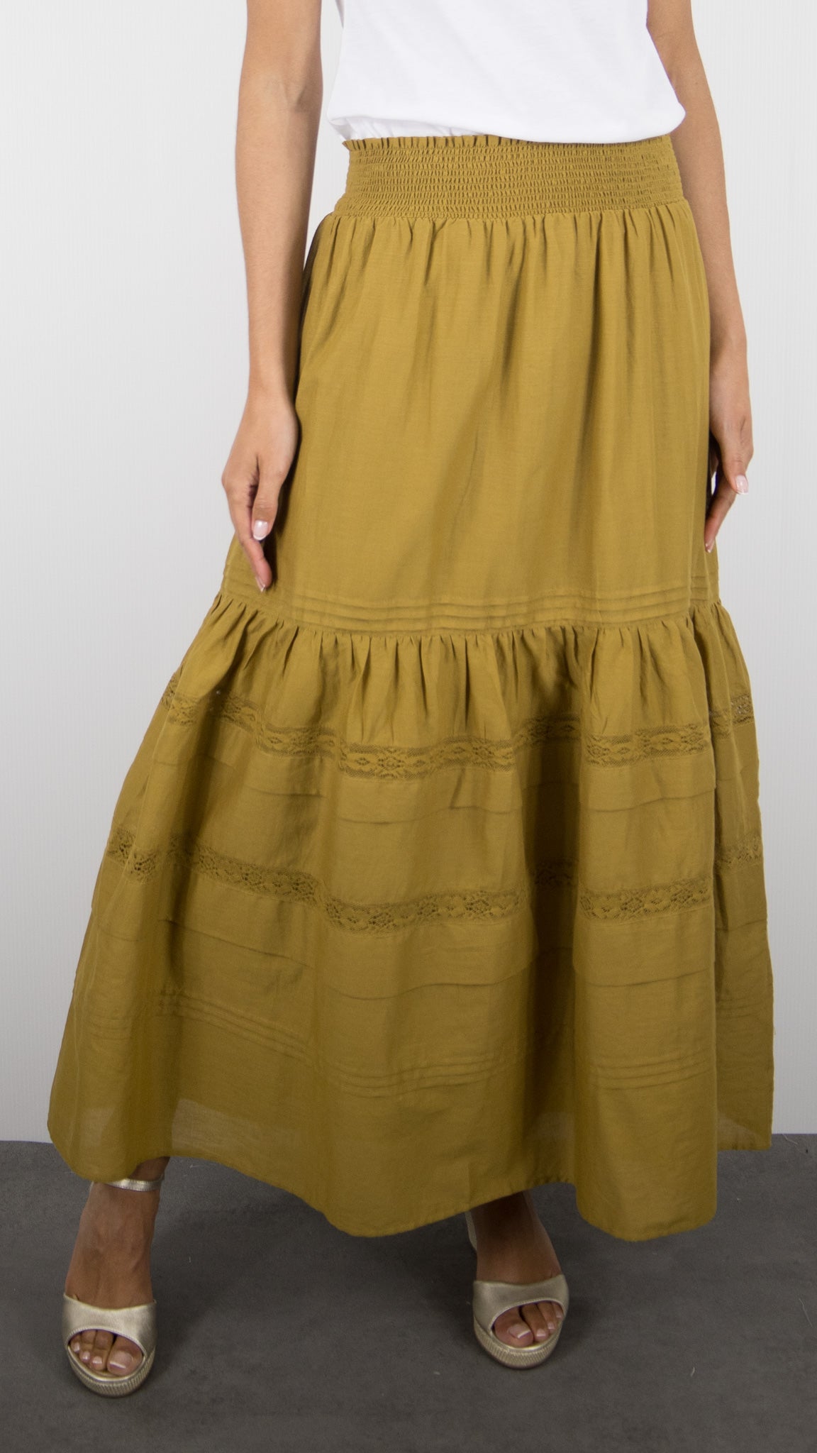JUPON LONG BRODE EN CCOTON POUR FEMME DES PETITS HAUTS TESSIE#COLOR_MOUSSE