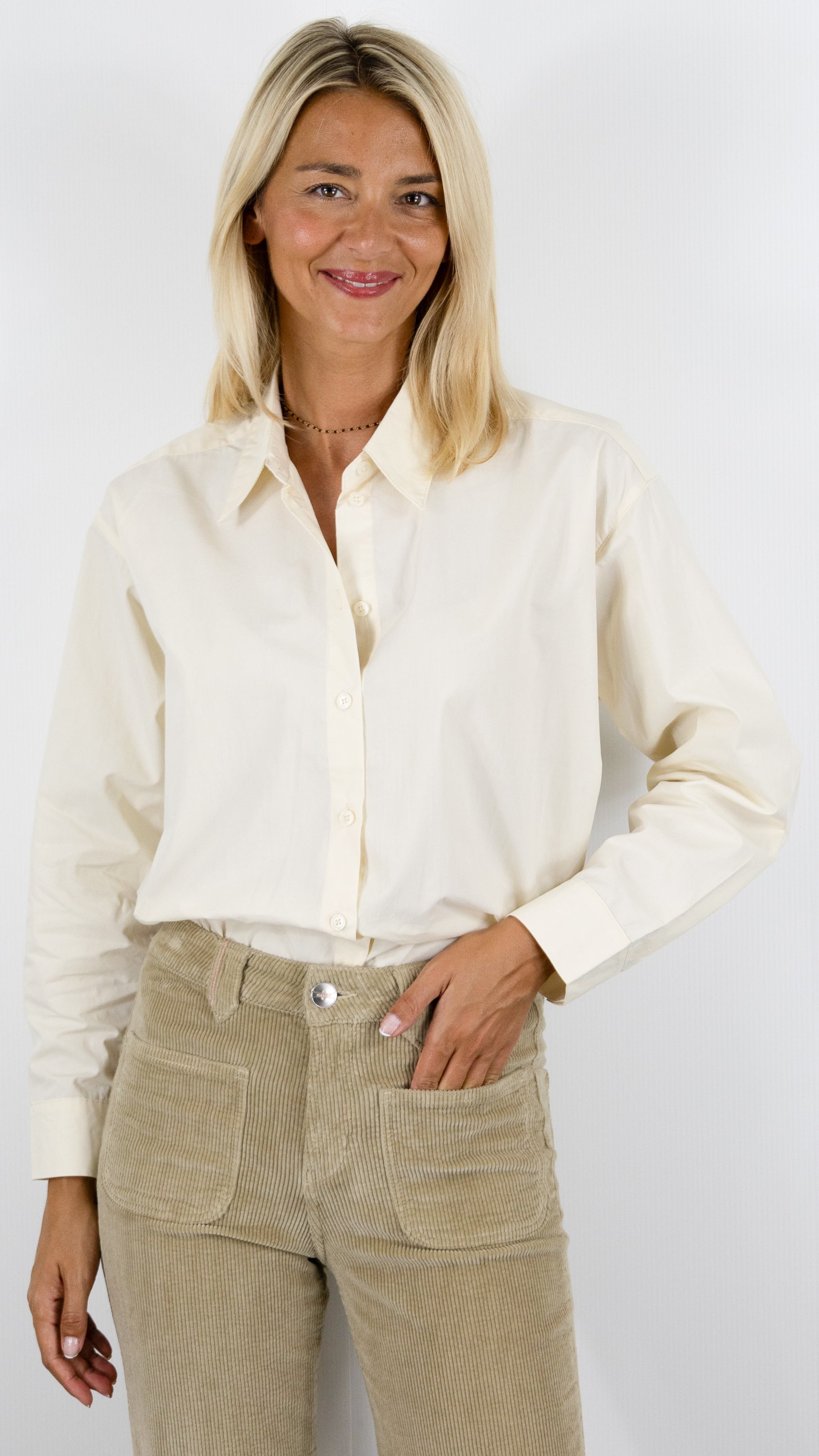CHEMISE AMPLE EN COTON POUR FEMME SWEEWE 79602#COLOR_YELLOW