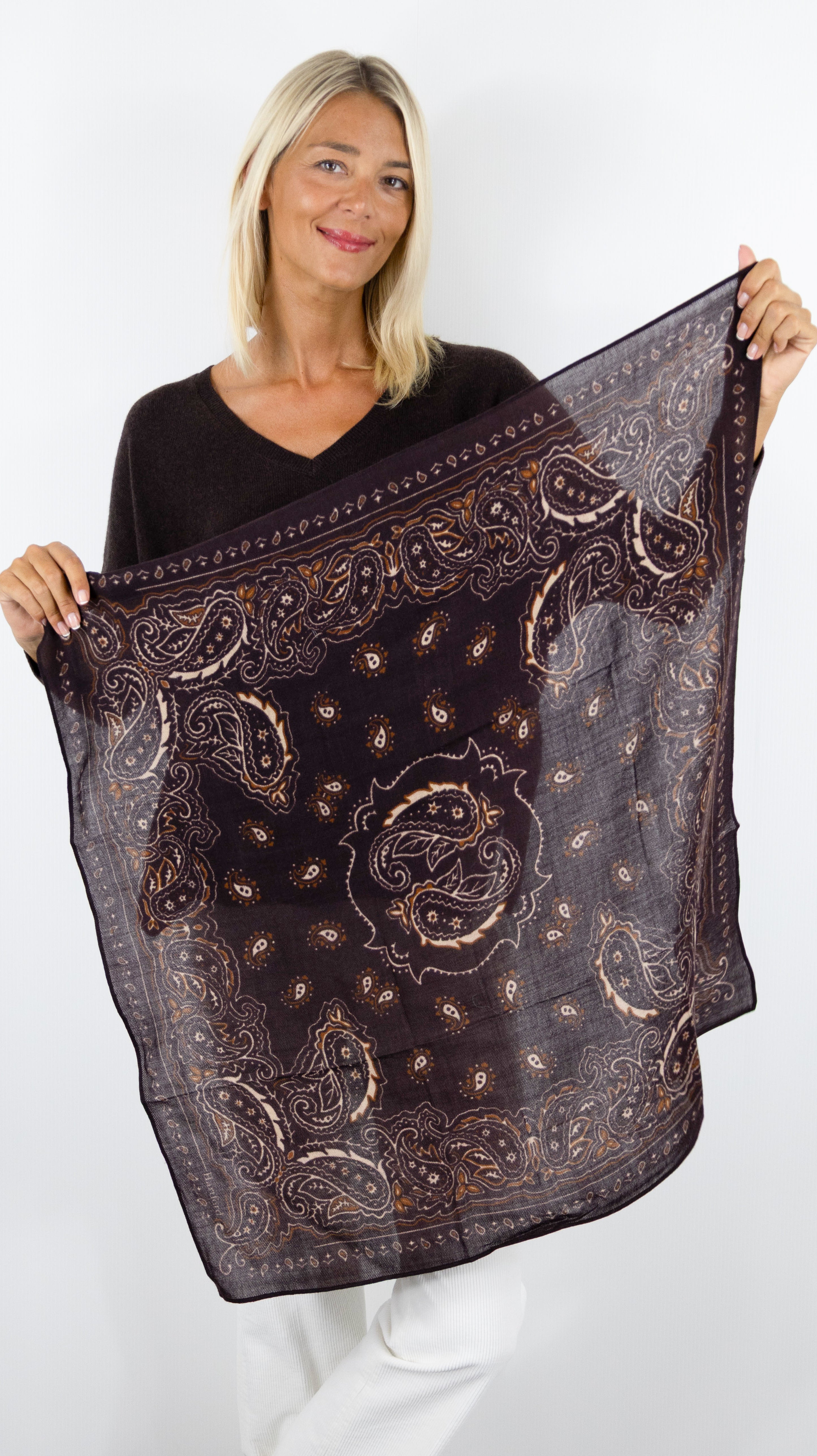 FOULARD BANDANA PAINSLEY POUR FEMME HARTFORD#COLOR_02/CHOCO