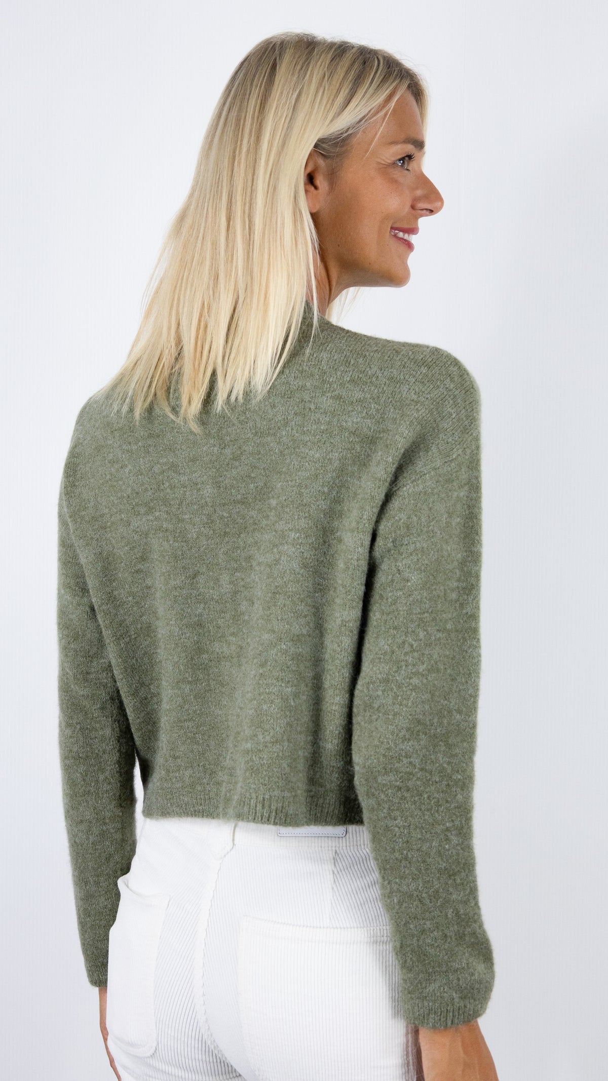 CARDIGAN EN MAILLE MOUSSEUSE POUR FEMME AN'GE LETIANA#COLOR_MATCHA