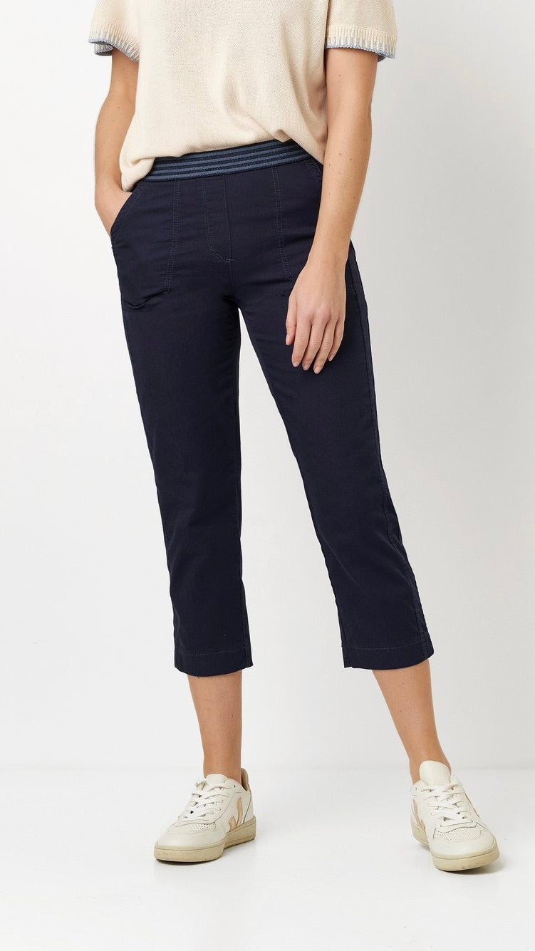 PANTACOURT JOGPANT TAILLE ELASTIQUE POUR FEMME TONI 21-21/1805-8#COLOR_58/NAVY