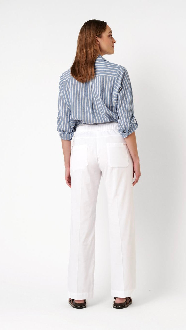 PANTALON LARGE EN COTON TAILLE ELASTIQUE TONI 21-76/1805-27#COLOR_80/WHITE BLANC