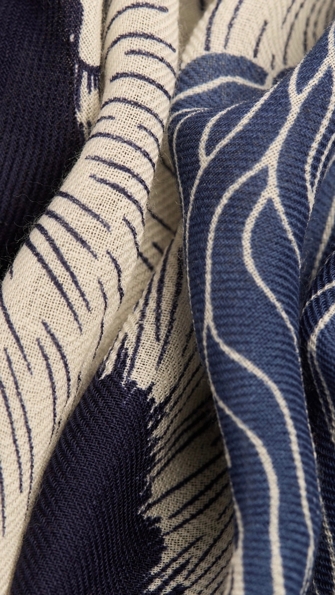 ECHARPE EN LAINE AVEC IMPRIME CHIENS INOUI EDITIONS TOUTOU#COLOR_NAVY/MARINE