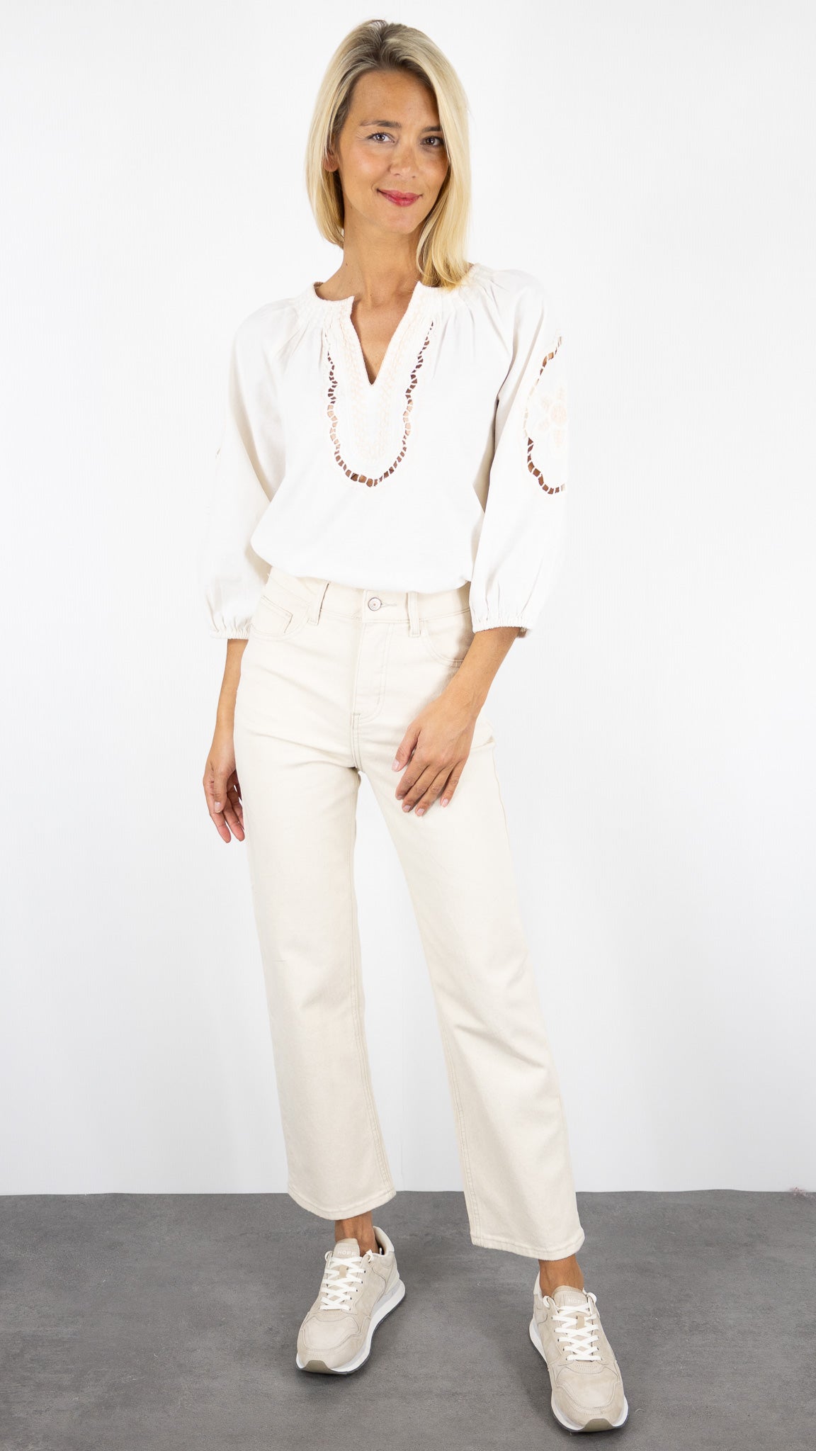 BLOUSE BRODEE EN COTON ECRU GERARD DAREL ULALI