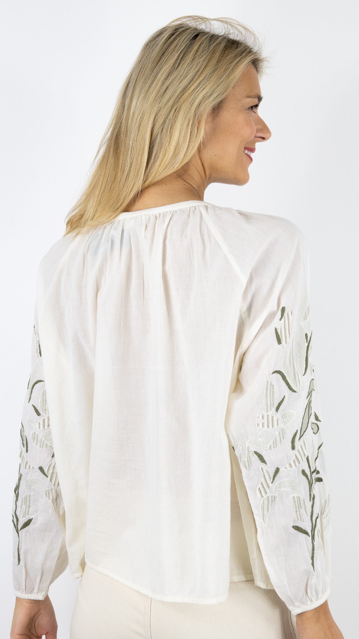 BLOUSE BRODEE CIEL BLANC GERARD DAREL LUTESA DBCB8/B335#COLOR_5000/KAKI
