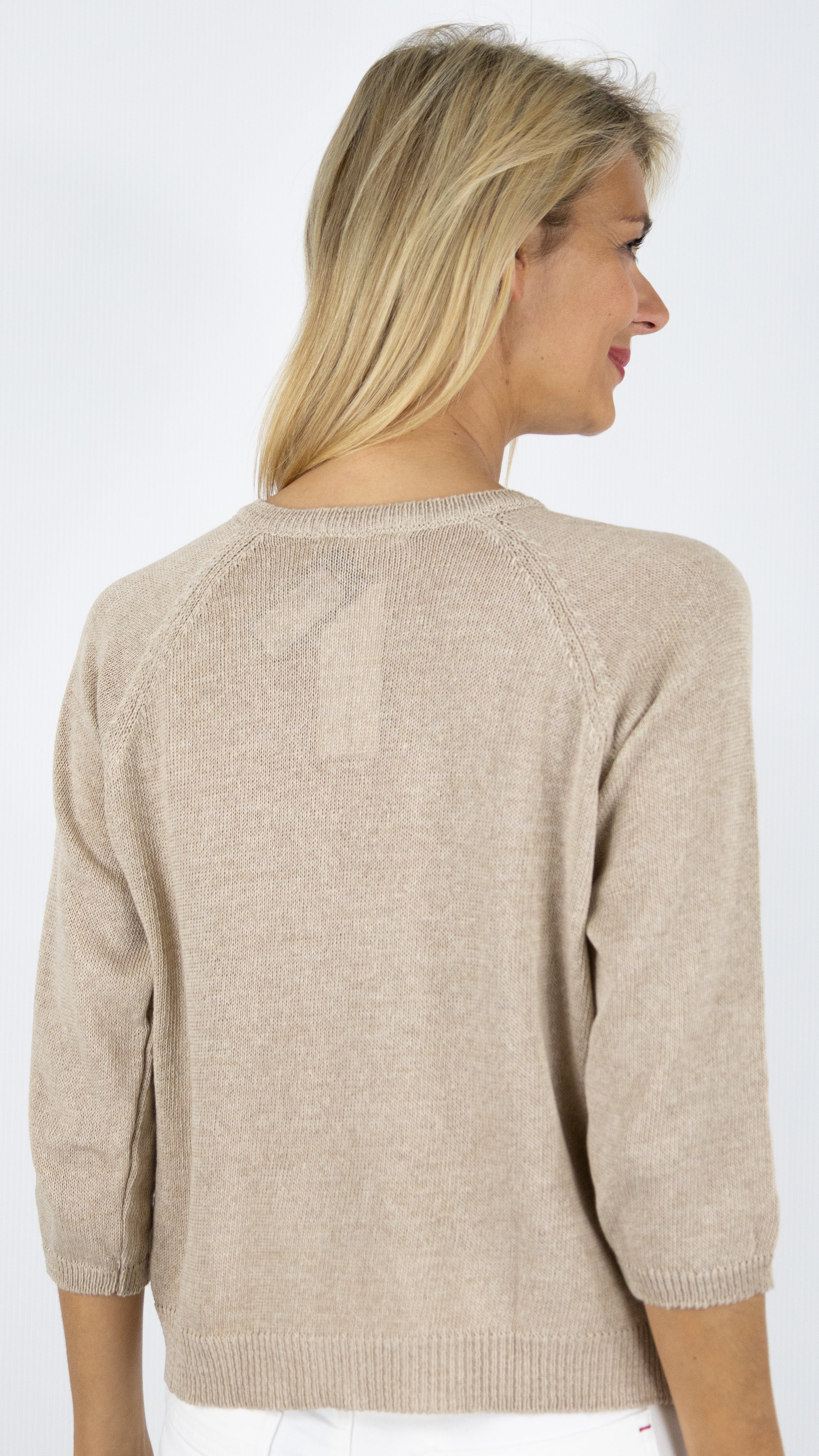 PULL V EN COTON ALEXANDRE LAURENT V8230#color_BEIGE FONCE