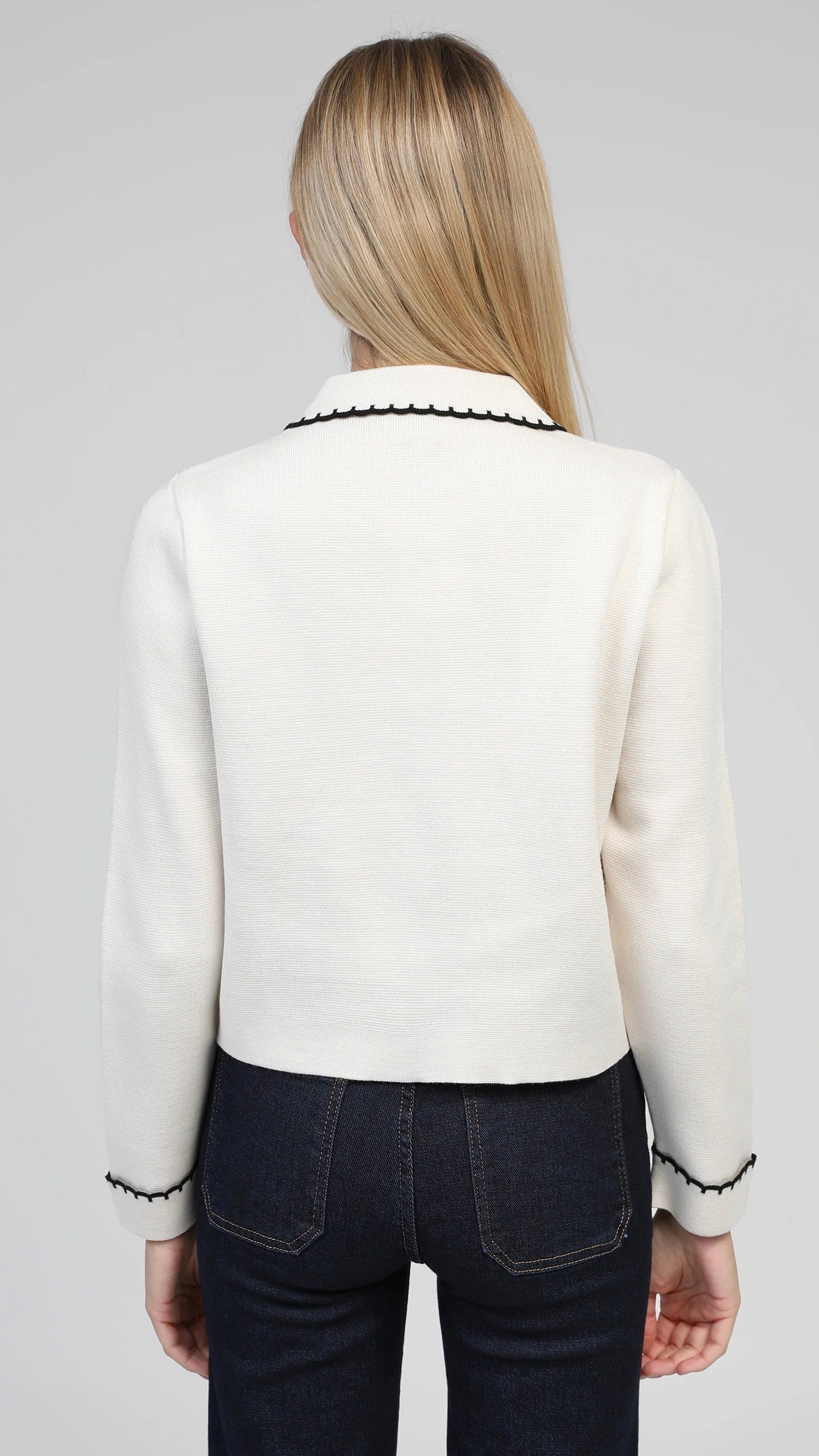 GILET COL POLO EN MAILLE ECRU AN'GE VALINA