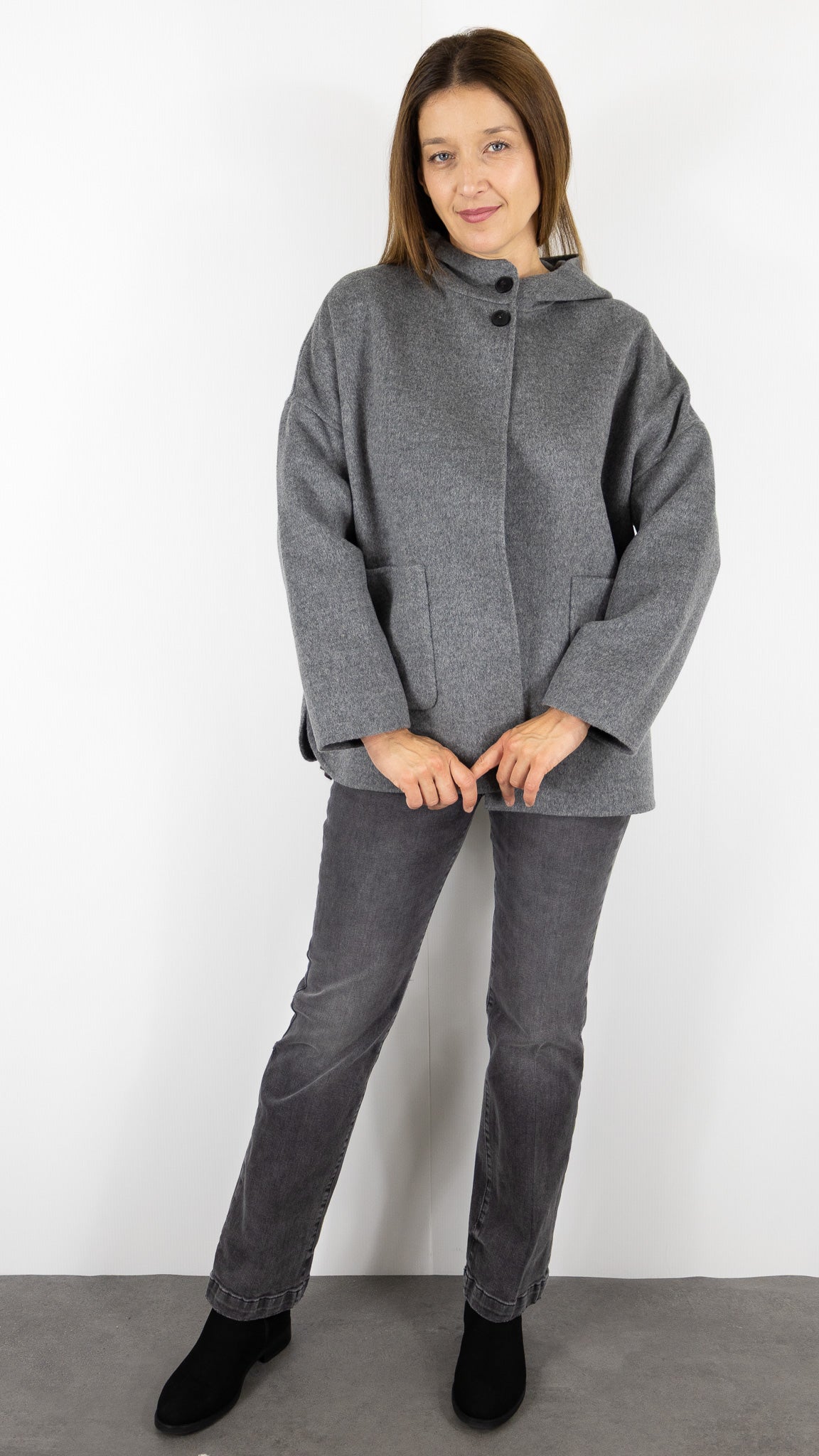 MANTEAU COURT EN LAINE CAPE FEMME HARTFORD VESPER#COLOR_04/GREY