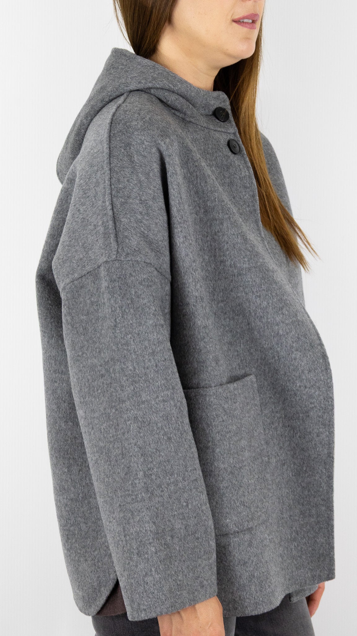MANTEAU COURT EN LAINE CAPE FEMME HARTFORD VESPER#COLOR_04/GREY