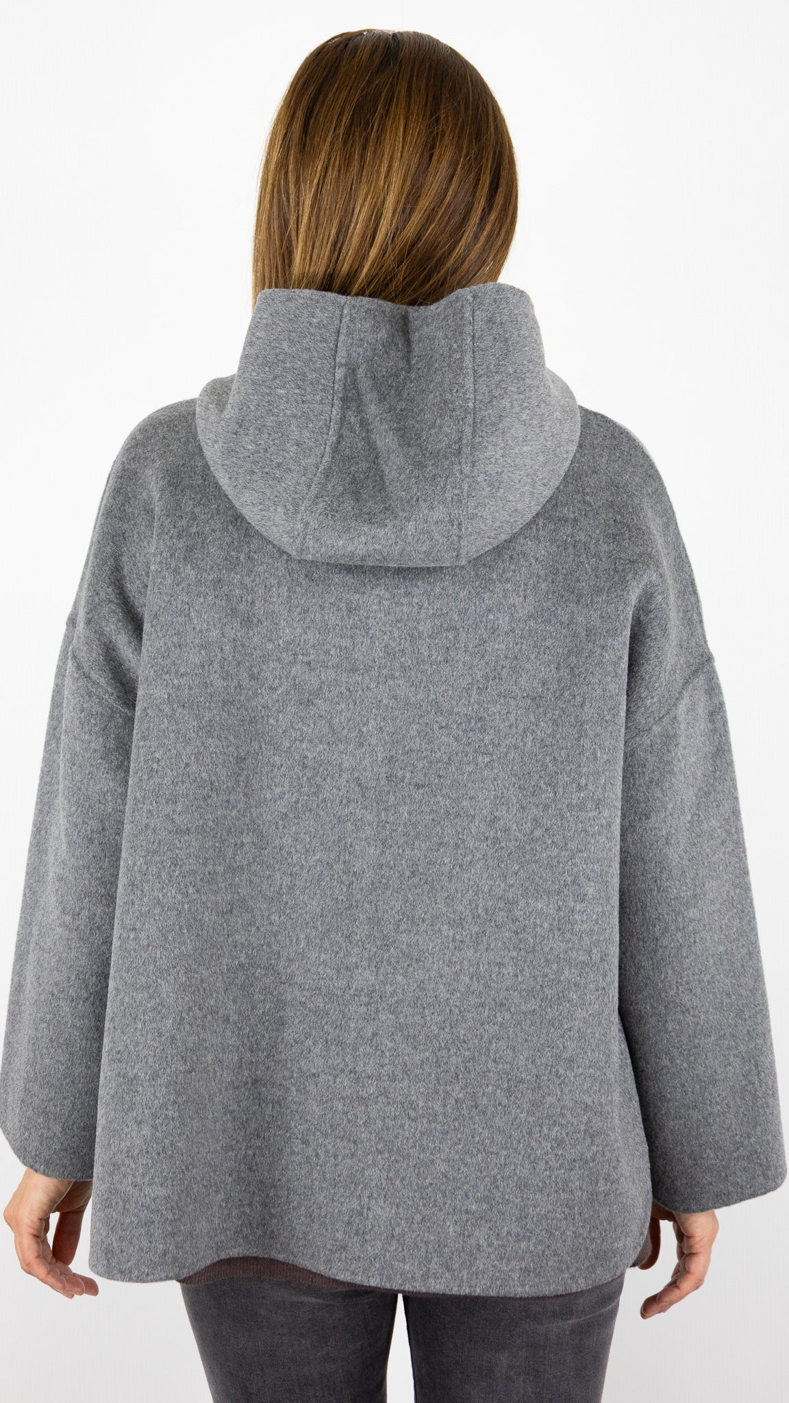 MANTEAU COURT EN LAINE CAPE FEMME HARTFORD VESPER#COLOR_04/GREY