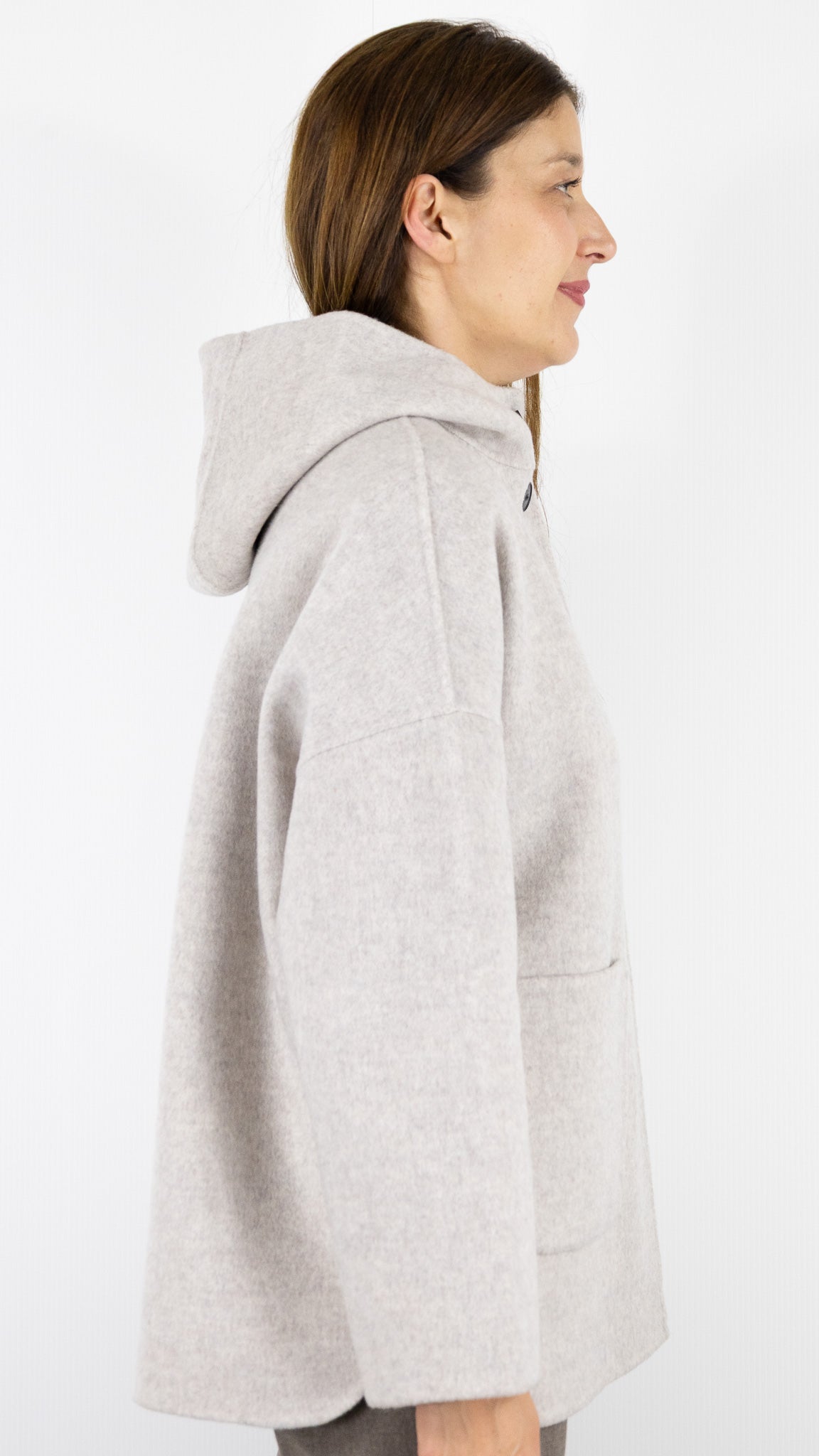 MANTEAU COURT EN LAINE CAPE FEMME HARTFORD VESPER#COLOR_03/NATUREL GREIGE