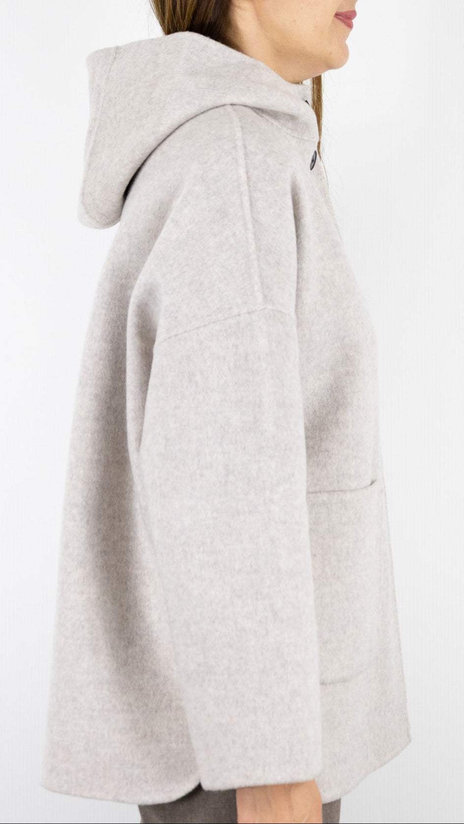 MANTEAU COURT EN LAINE CAPE FEMME HARTFORD VESPER#COLOR_03/NATUREL GREIGE