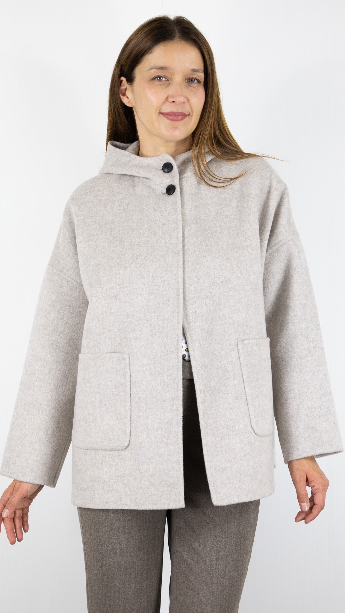 MANTEAU COURT EN LAINE CAPE FEMME HARTFORD VESPER#COLOR_03/NATUREL GREIGE