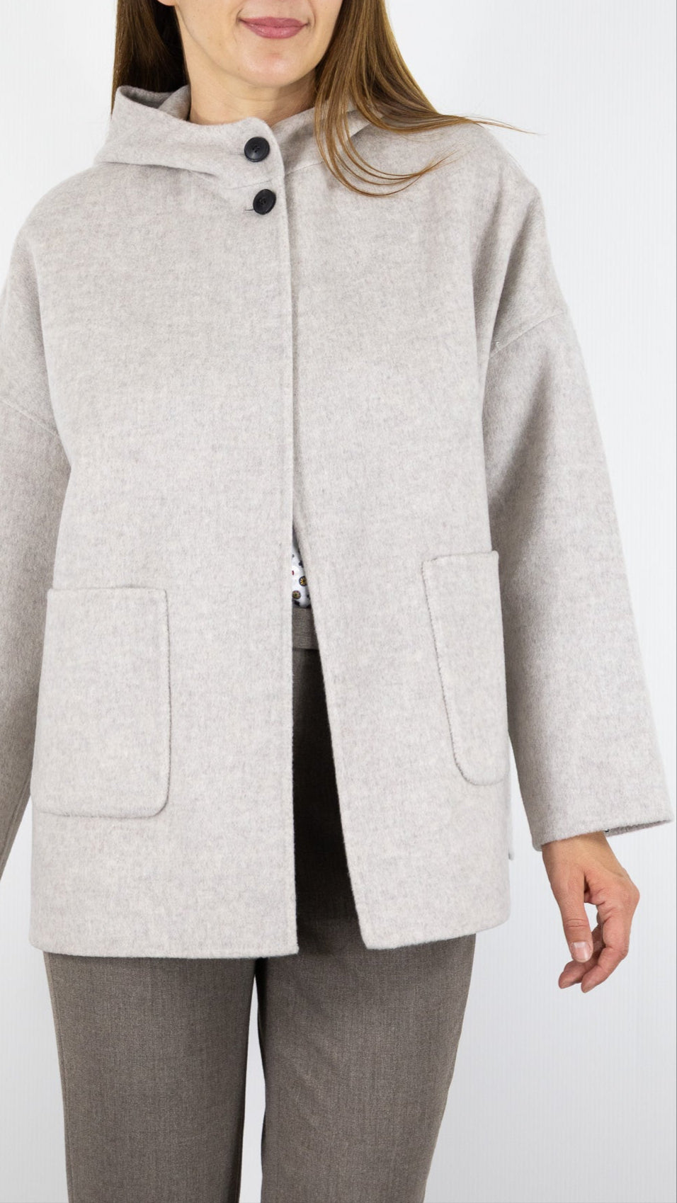 MANTEAU COURT EN LAINE CAPE FEMME HARTFORD VESPER#COLOR_03/NATUREL GREIGE