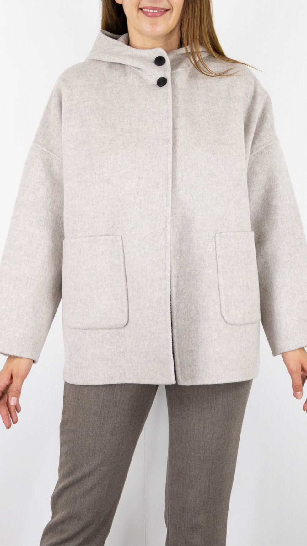 MANTEAU COURT EN LAINE CAPE FEMME HARTFORD VESPER#COLOR_03/NATUREL GREIGE