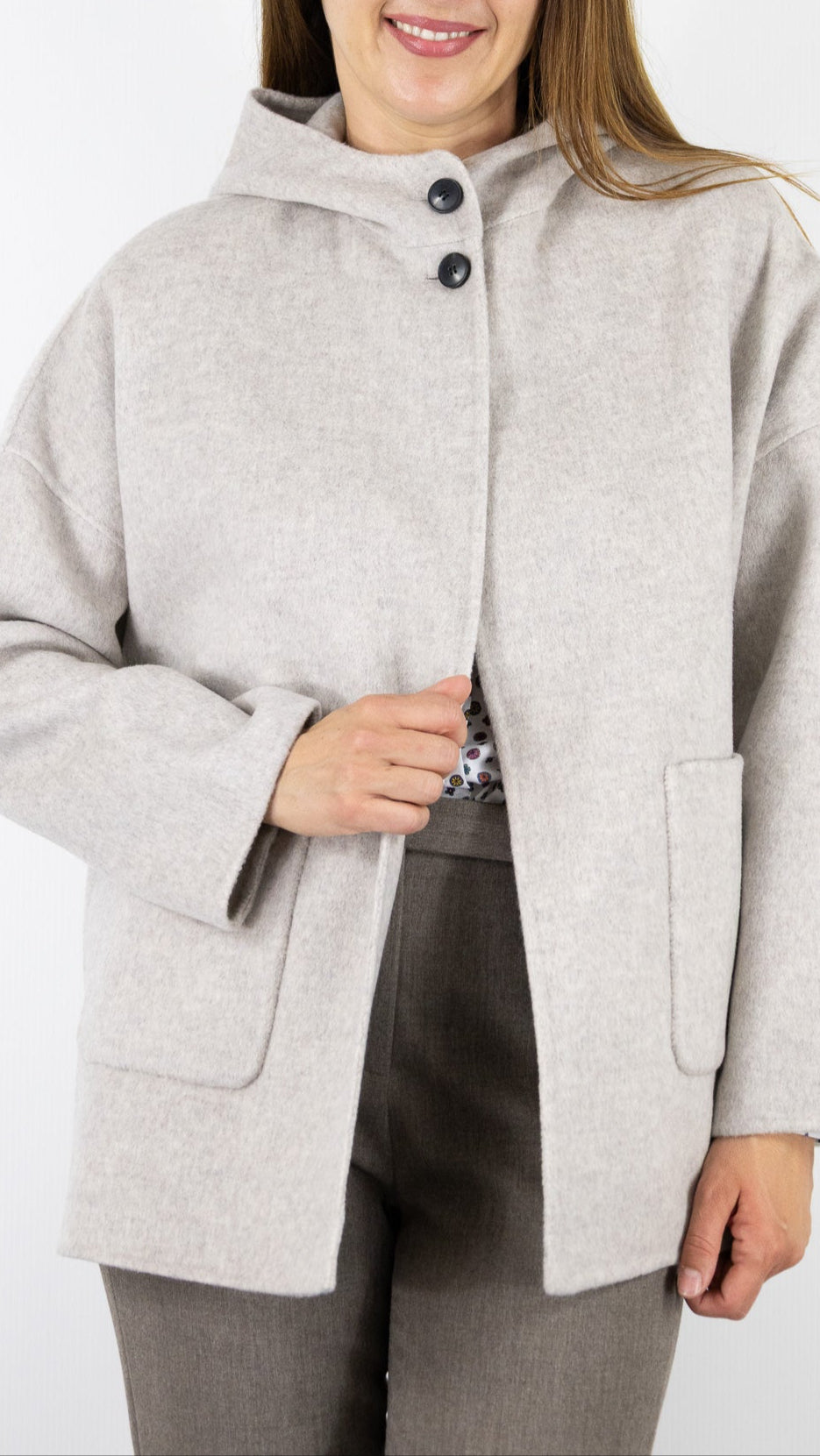 MANTEAU COURT EN LAINE CAPE FEMME HARTFORD VESPER#COLOR_03/NATUREL GREIGE